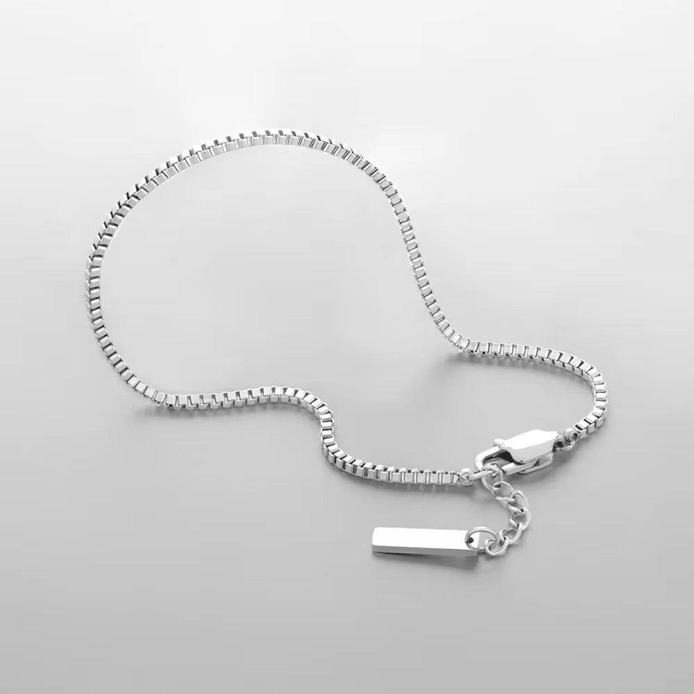 Minimal stainless steel square bracelet