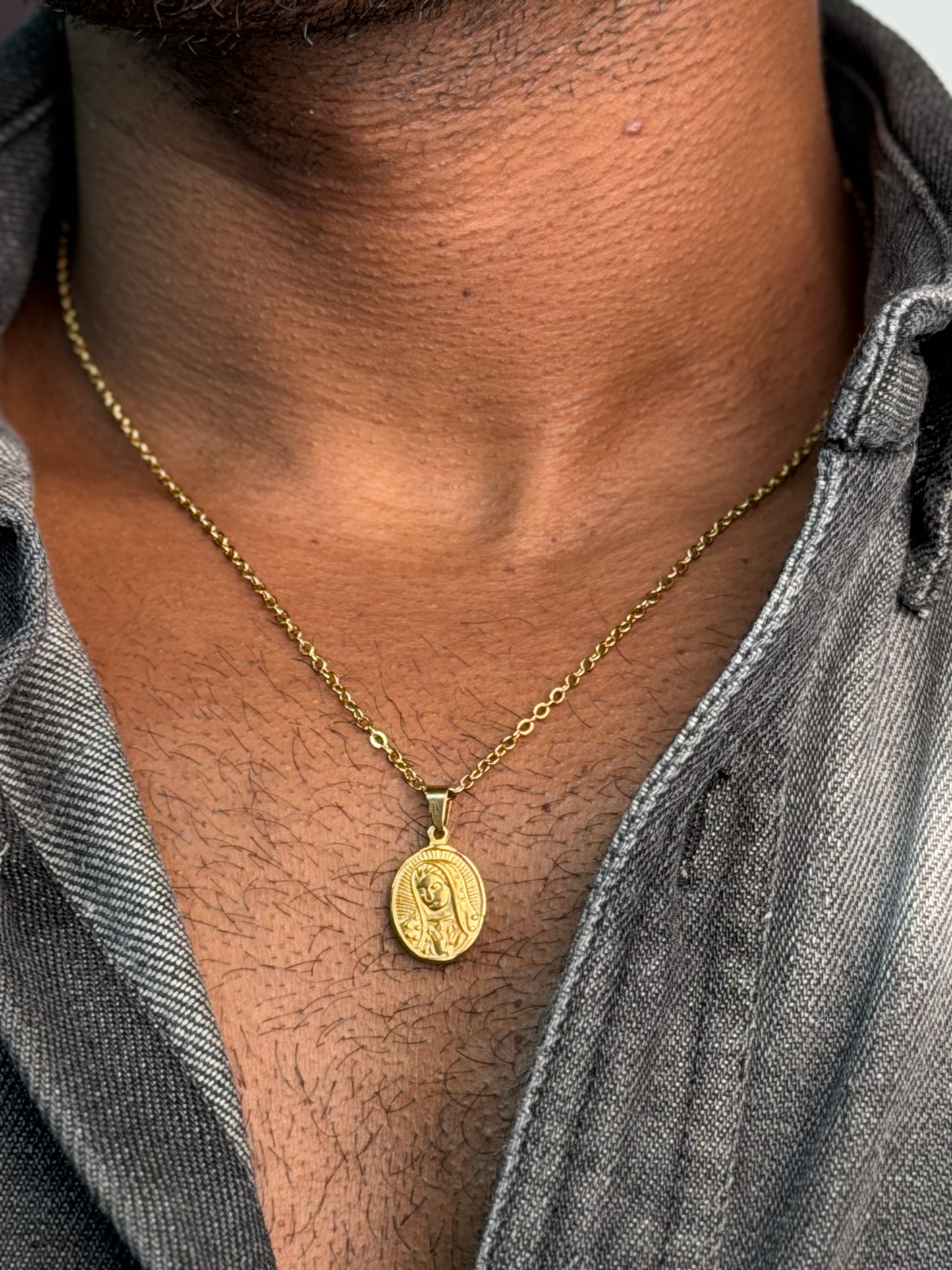 Mother marry 18k gold plated stainless steel necklace