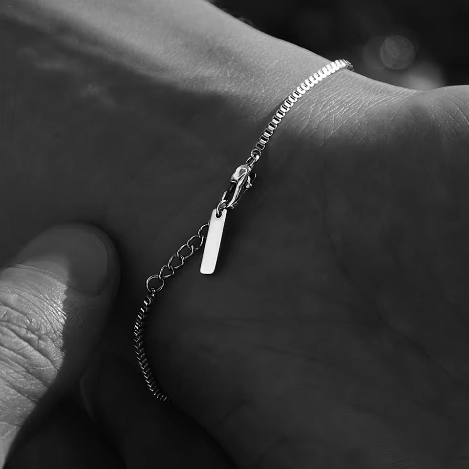 Minimal stainless steel square bracelet