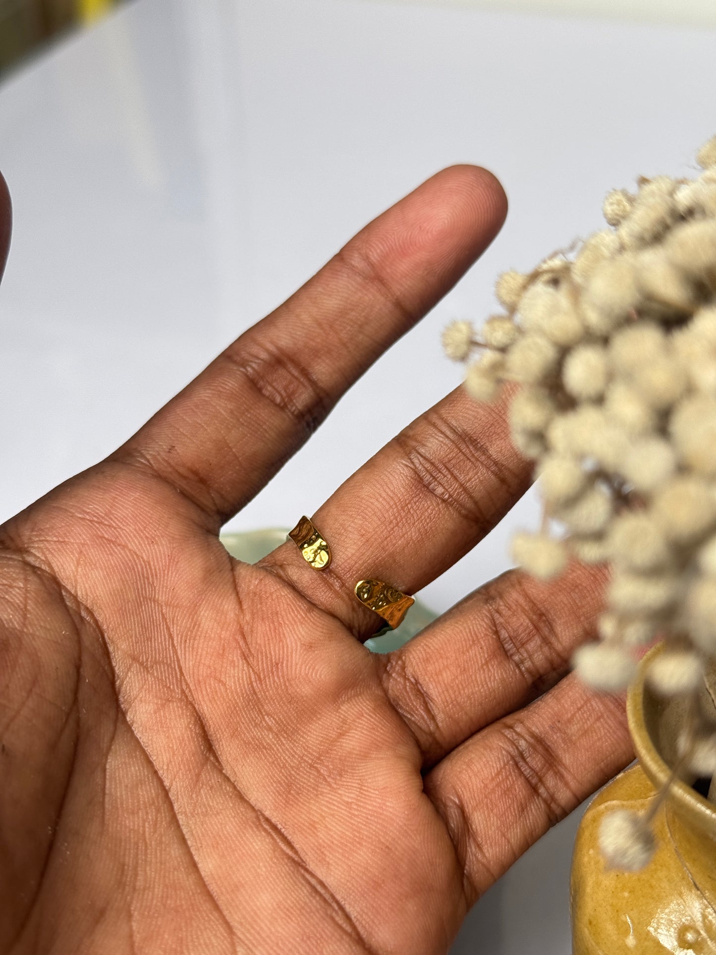 Molten Gold love Texture Ring