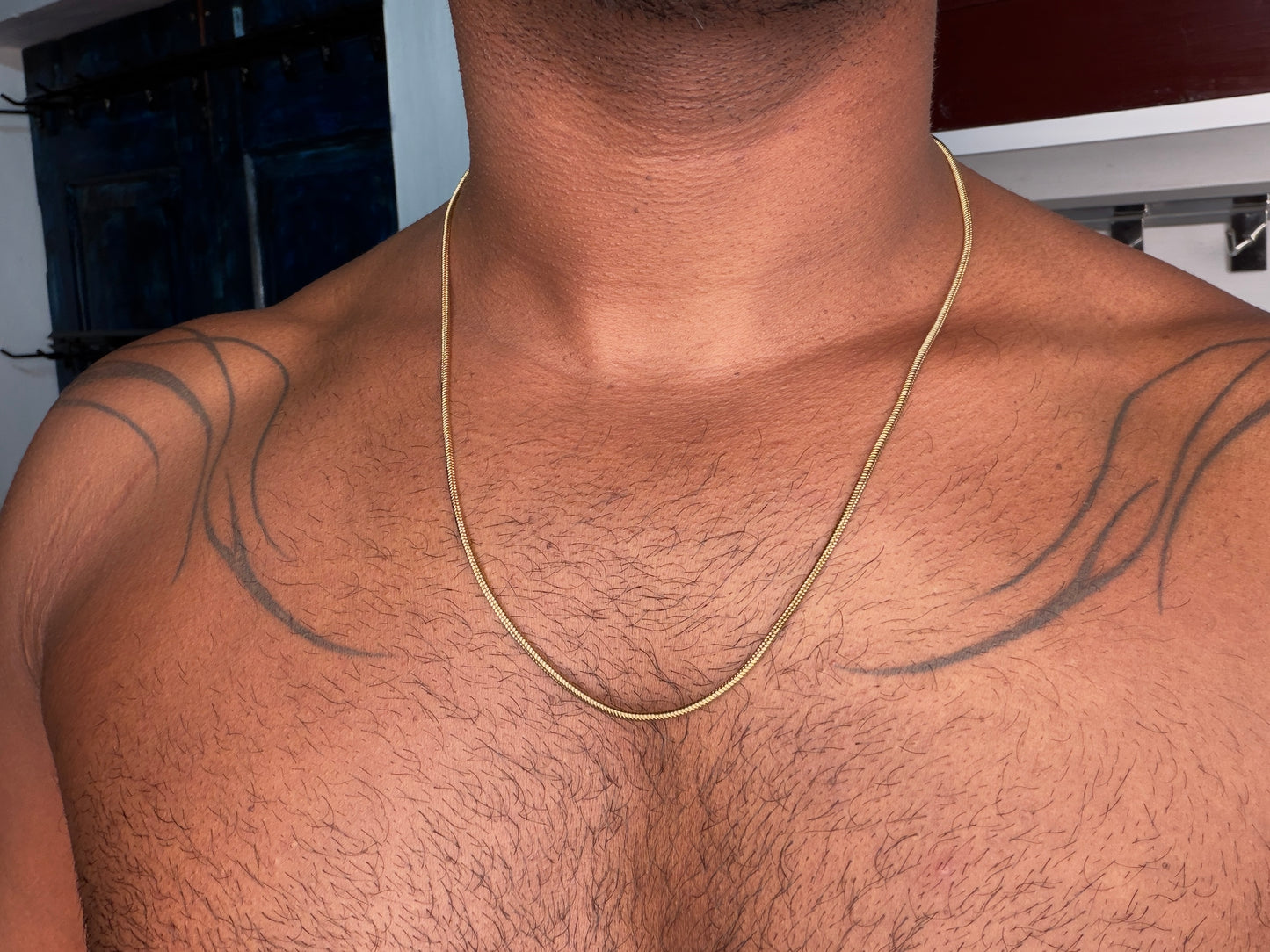2mm thickness 18 k gold plated stainless steel necklace