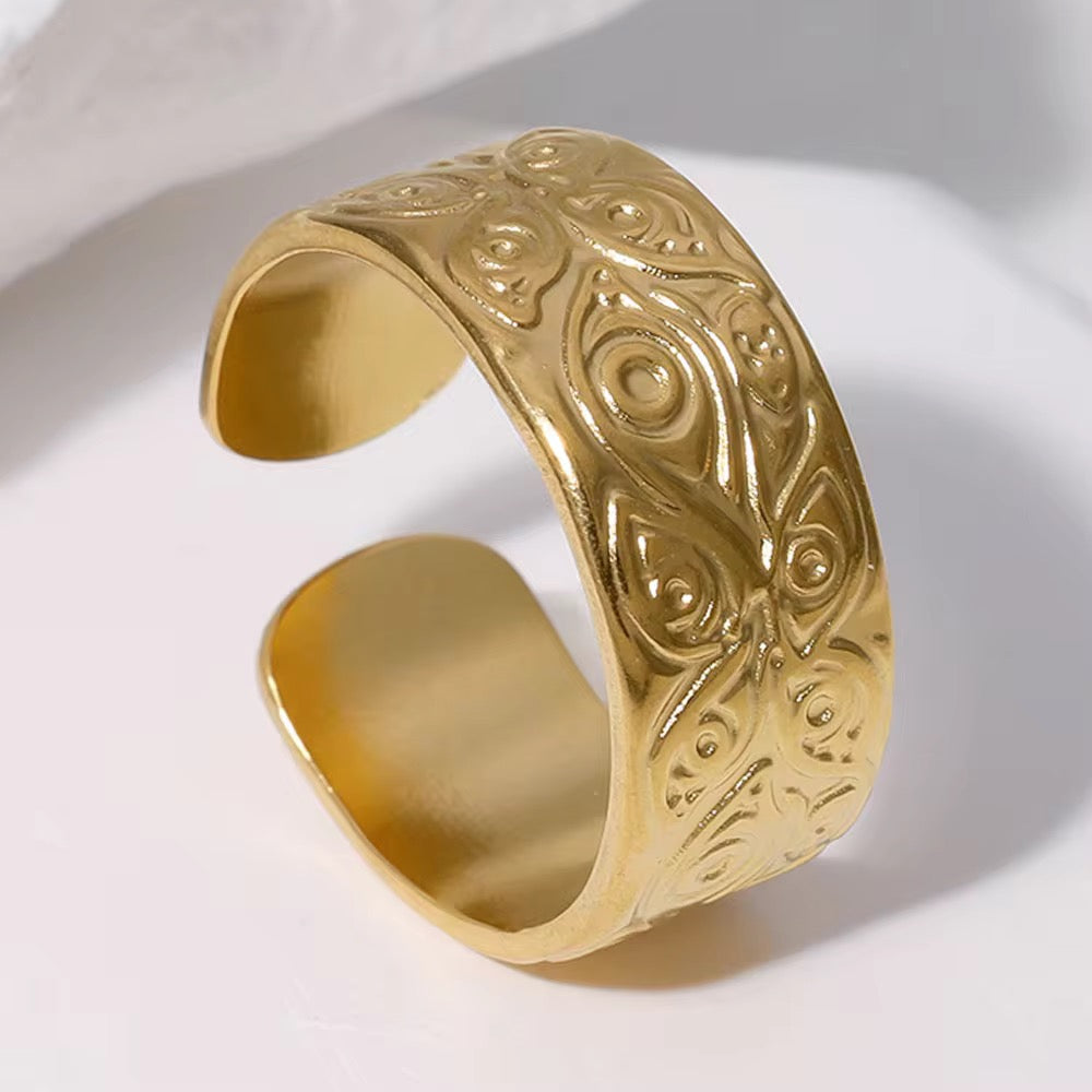 3rd eye thick stainless steel adjustable ring
