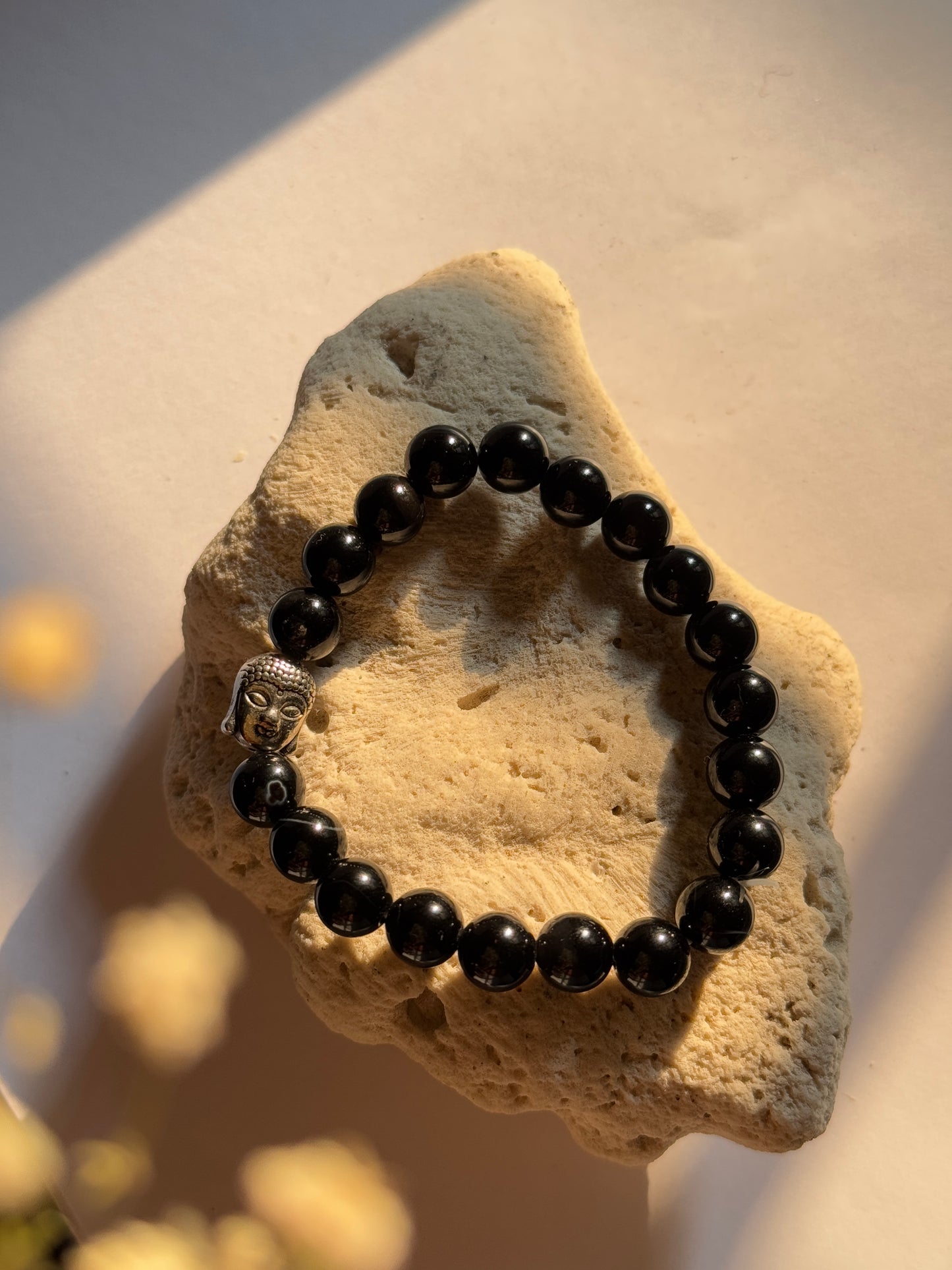 Black onyx stone beads bracelet