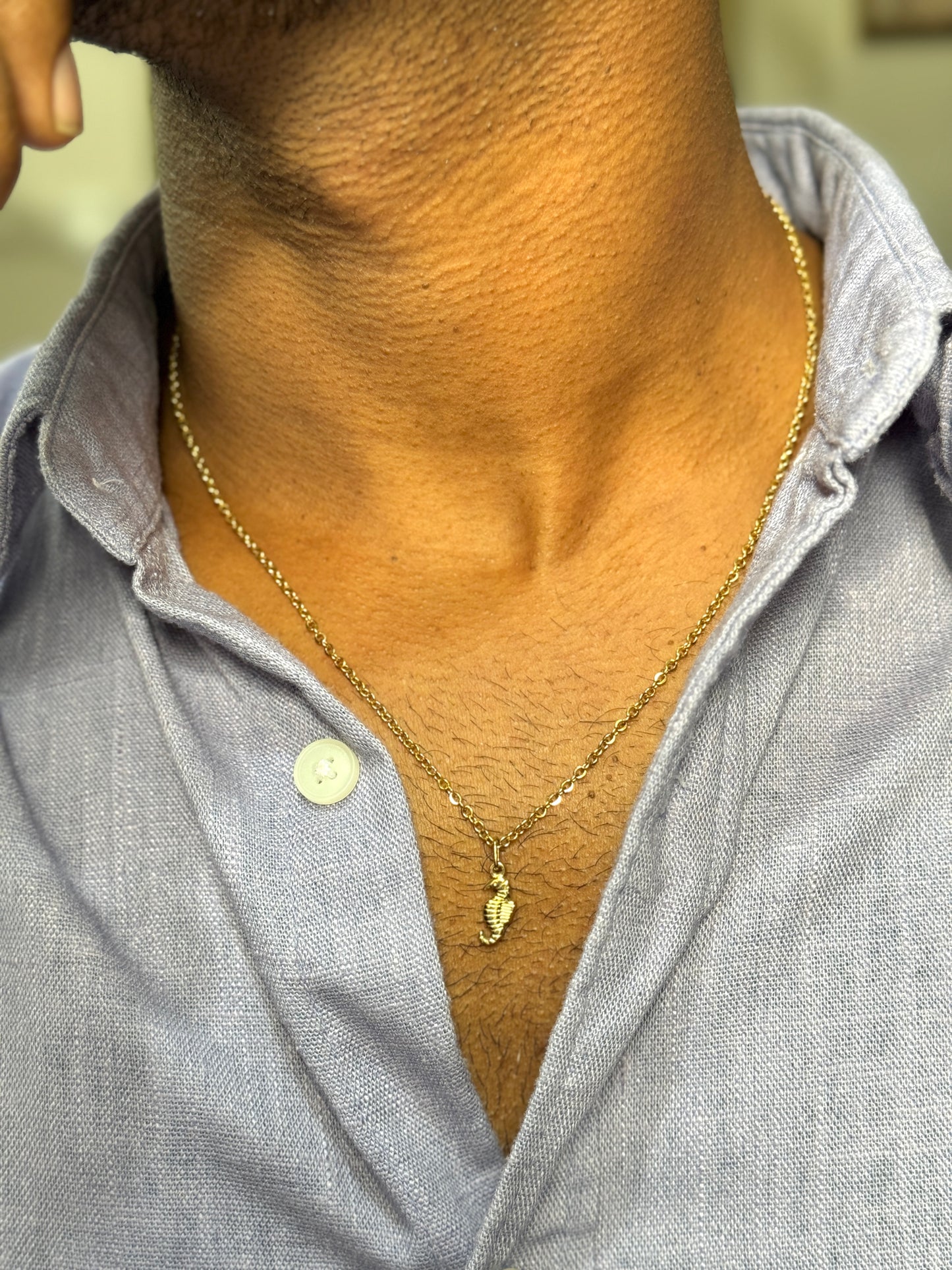 Seahorse adjustable 18k gold plated necklace