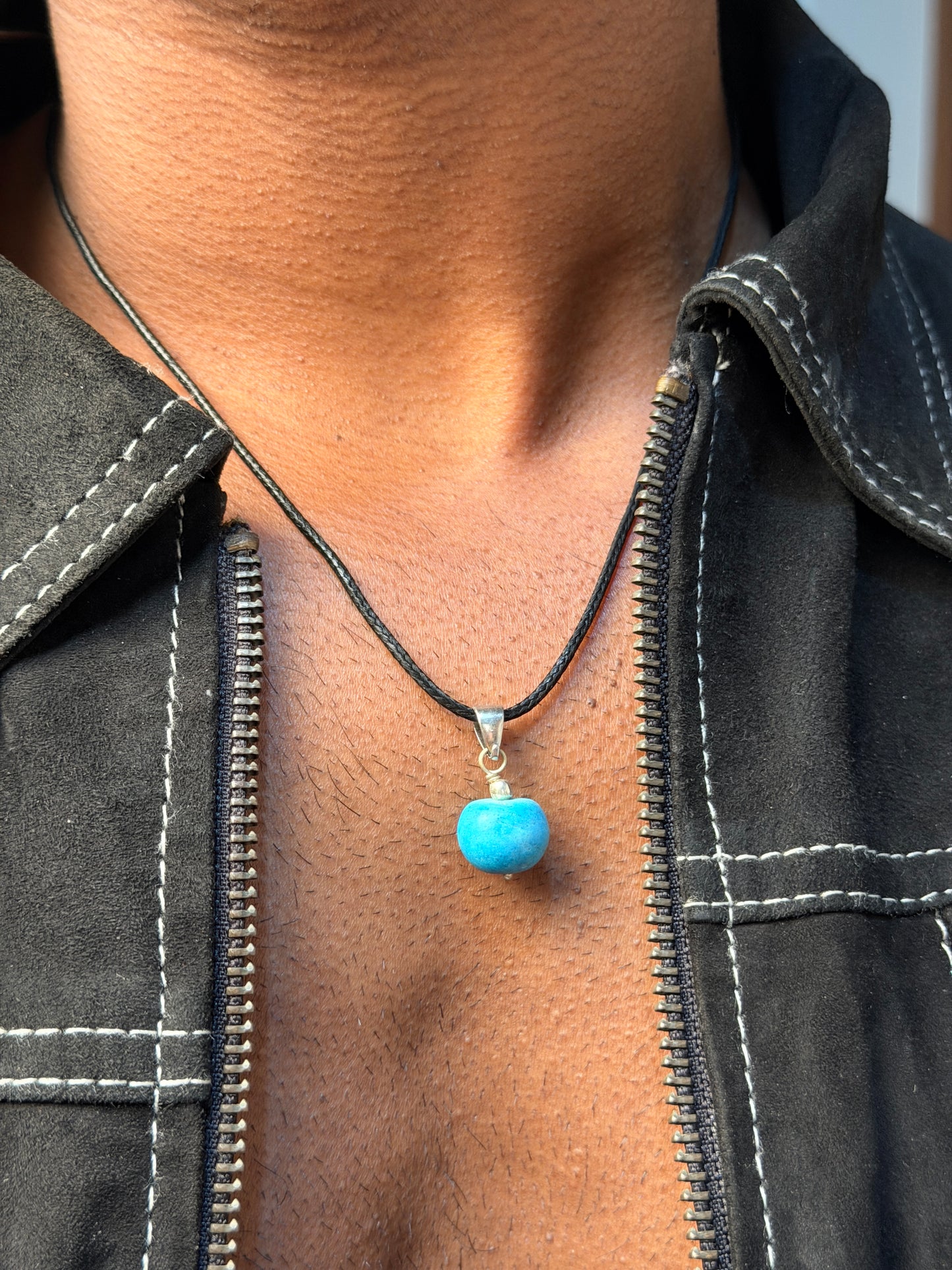 Turquoise natural stone necklace