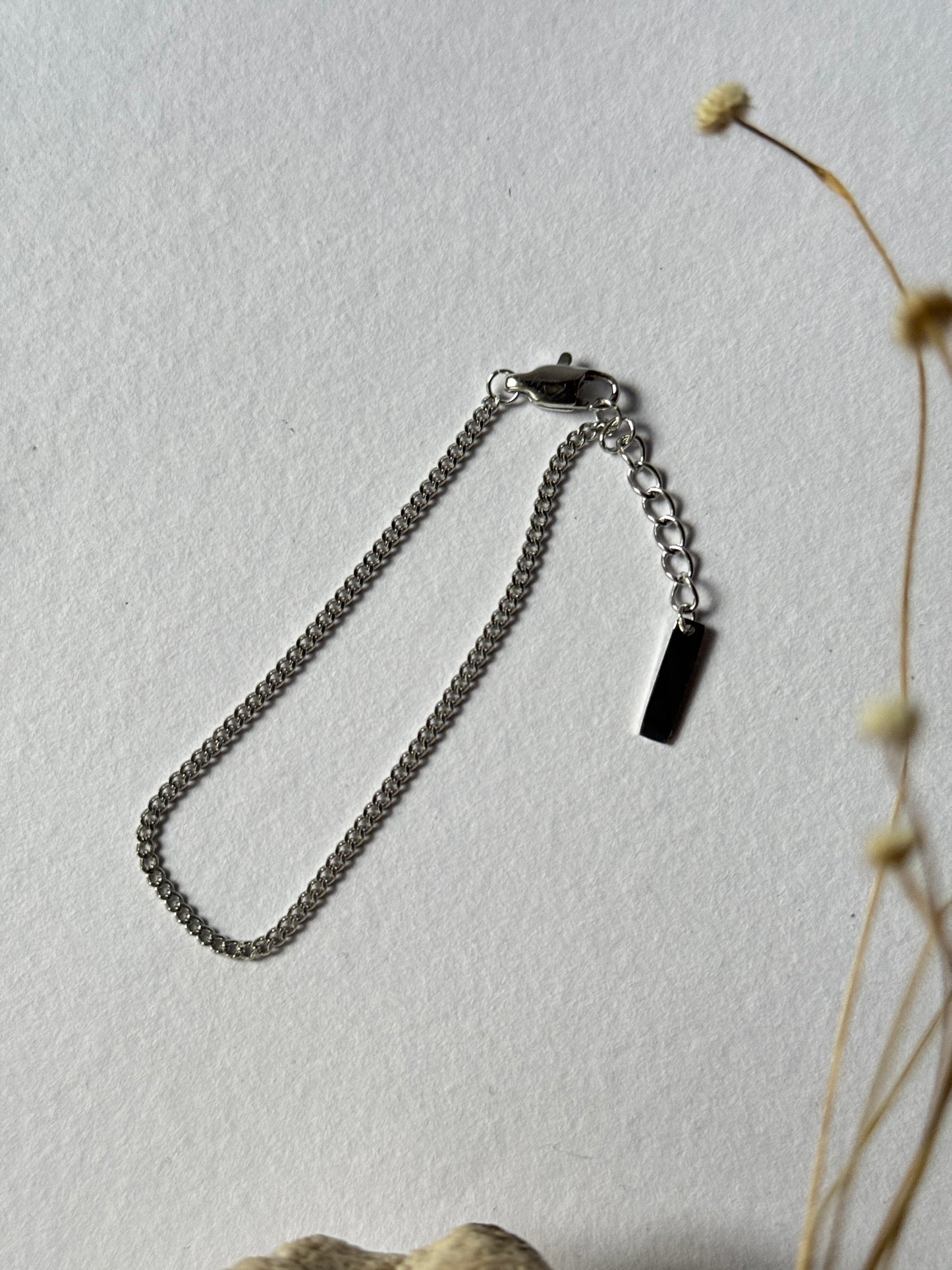 Minimal stainless steel cable bracelet