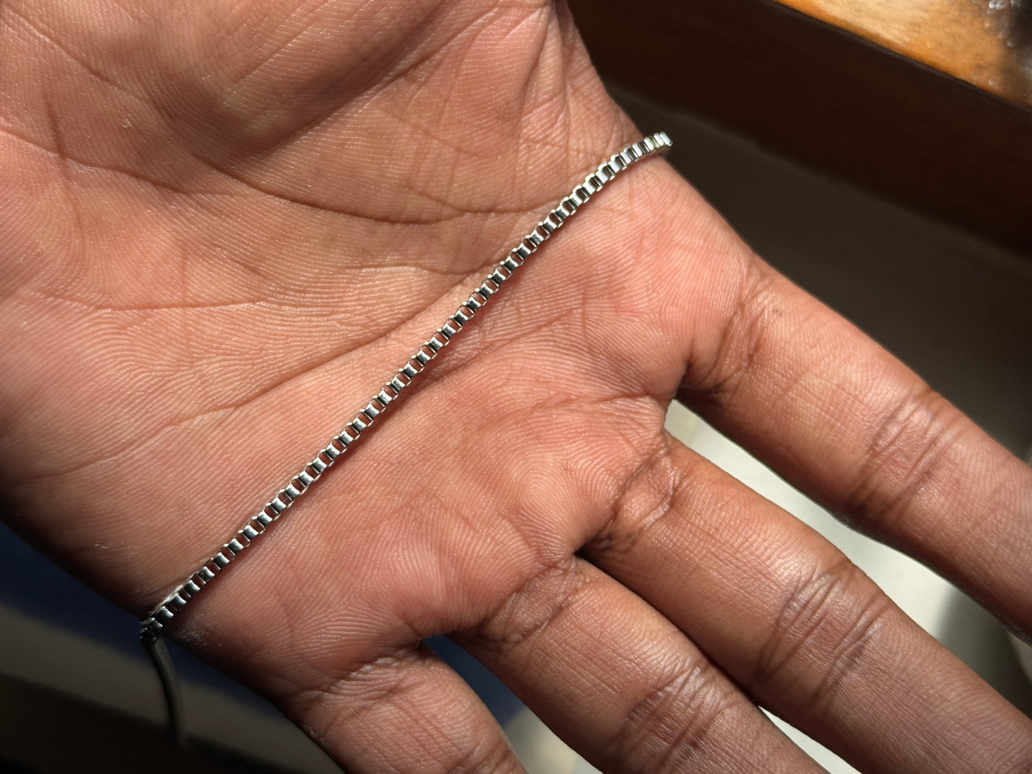 Square box stainless steel silver chain 52.5 cm x 2mm