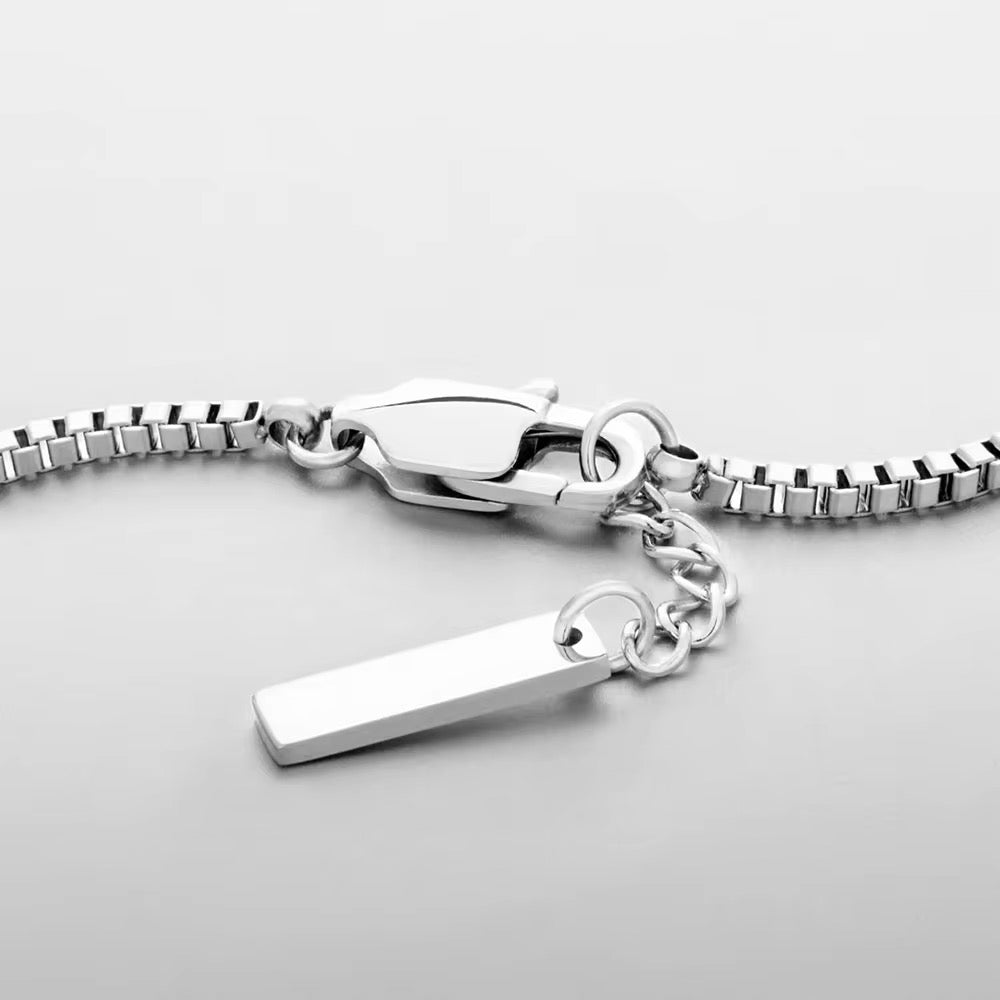 Minimal stainless steel square bracelet