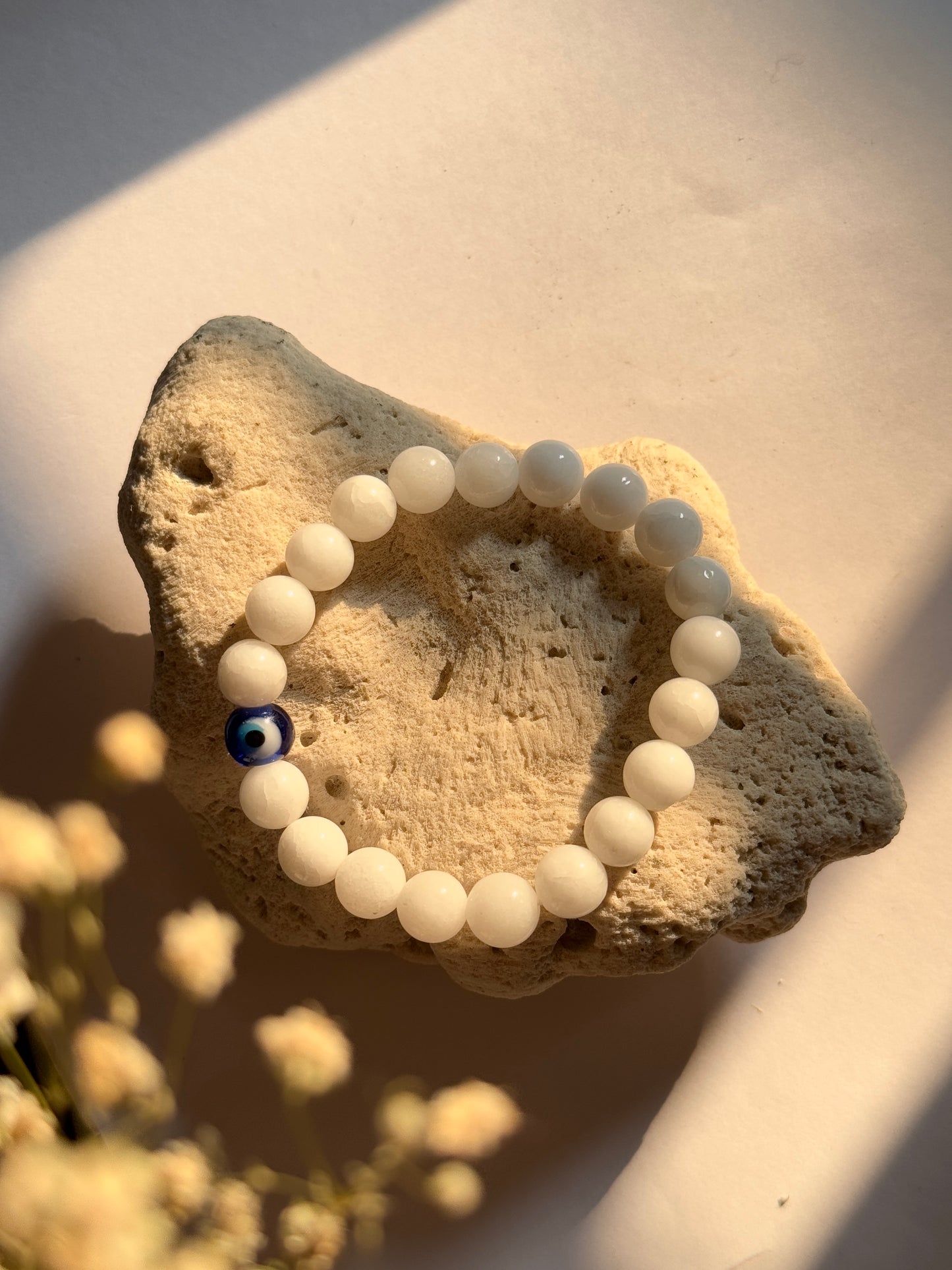 White king evil eye bracelet is