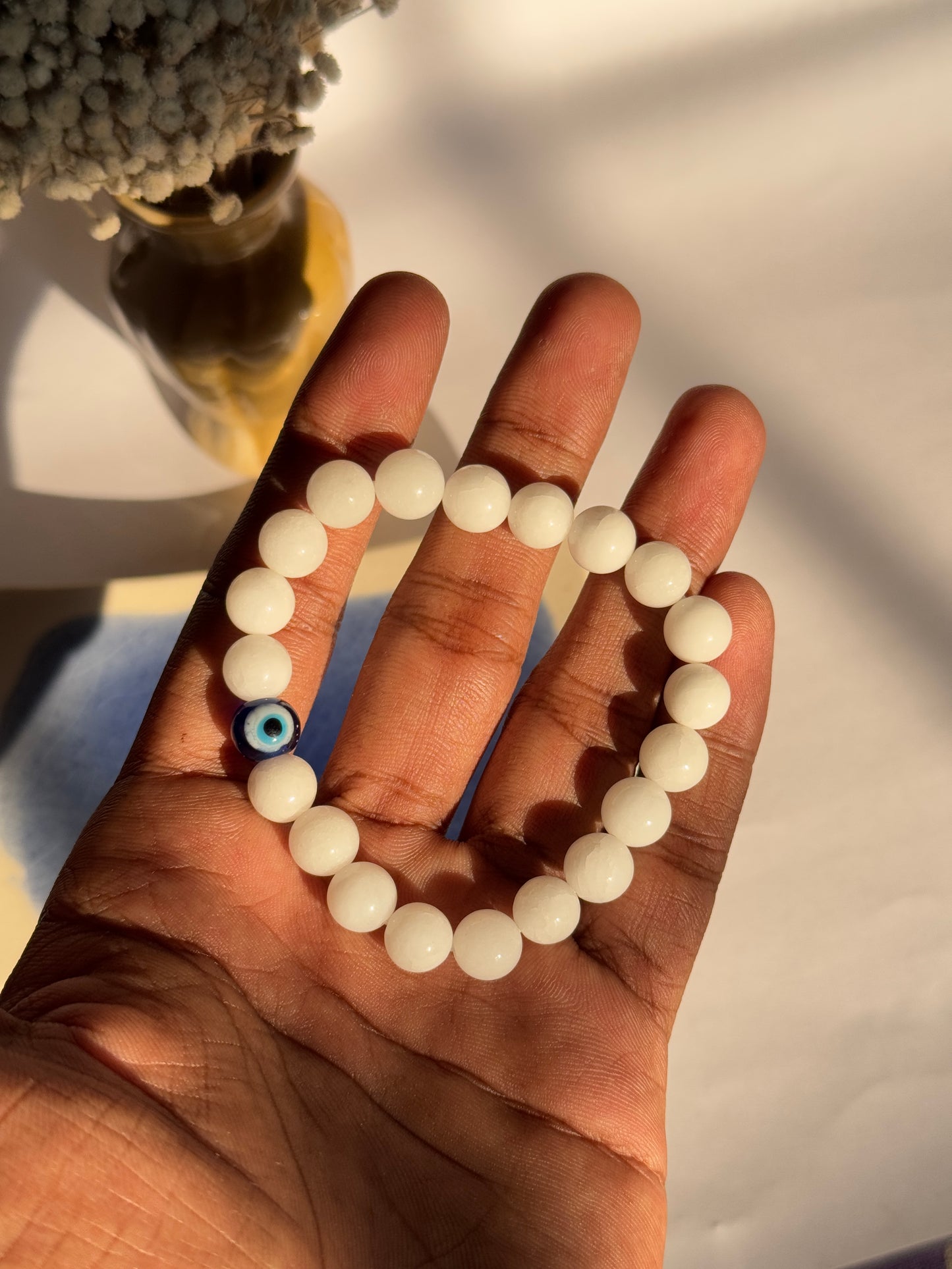 White king evil eye bracelet is