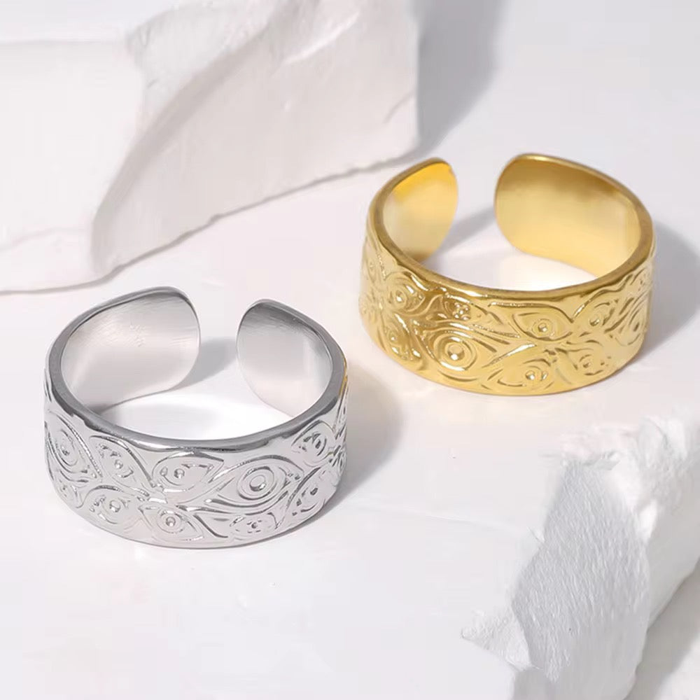 3rd eye thick stainless steel adjustable ring