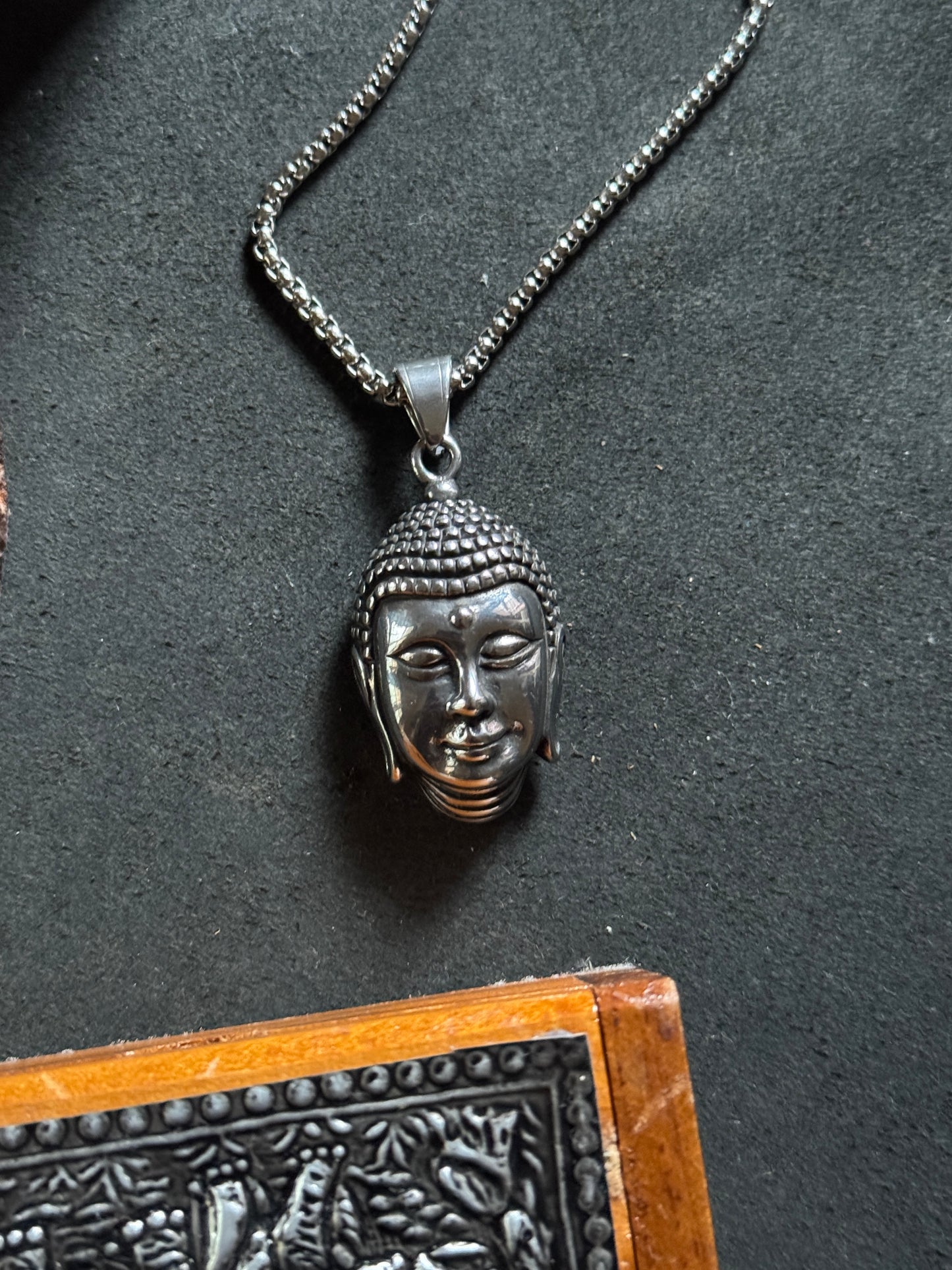 Buddha stainless steel necklace