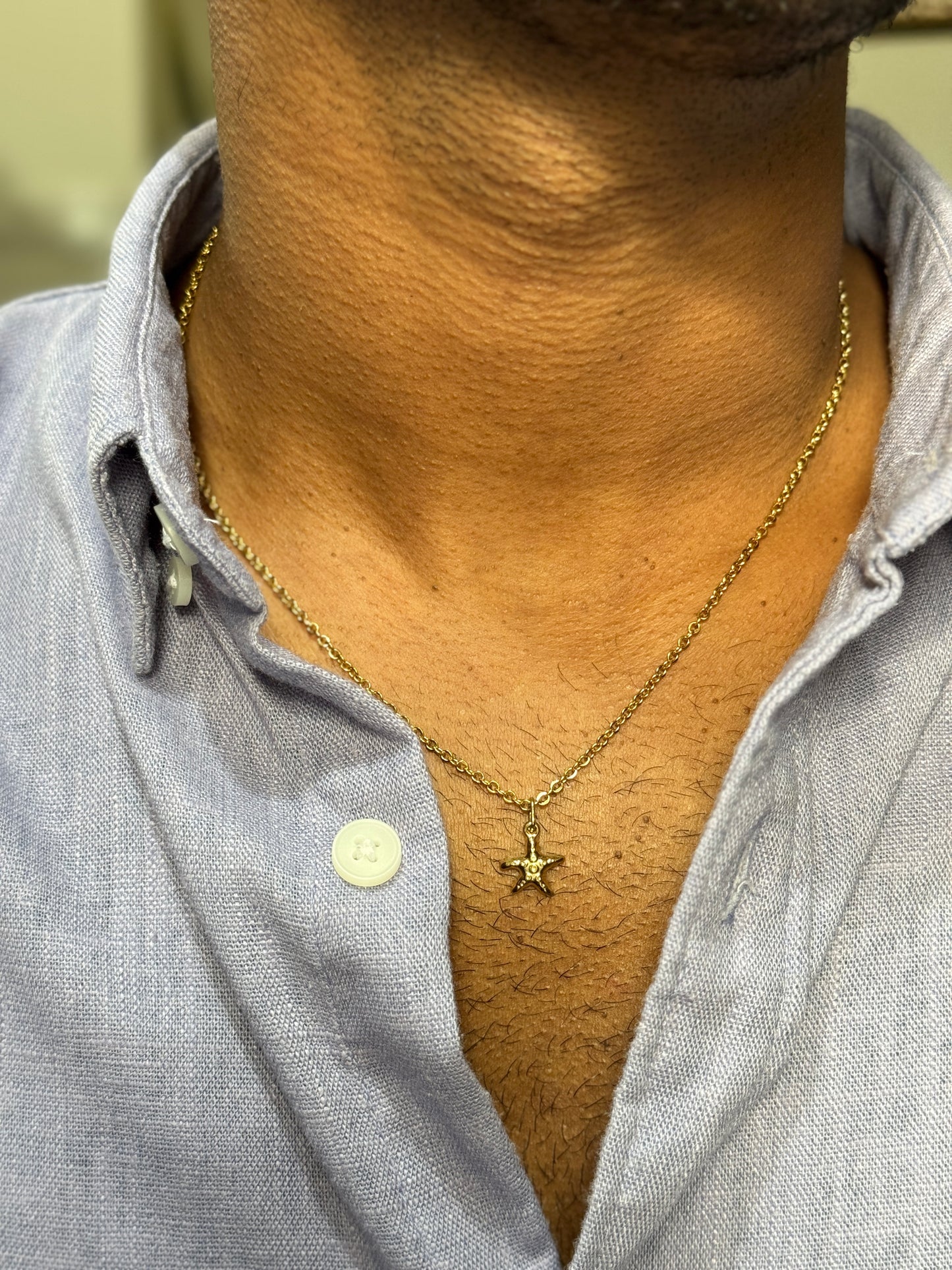 Starfish adjustable 18k gold plated necklace
