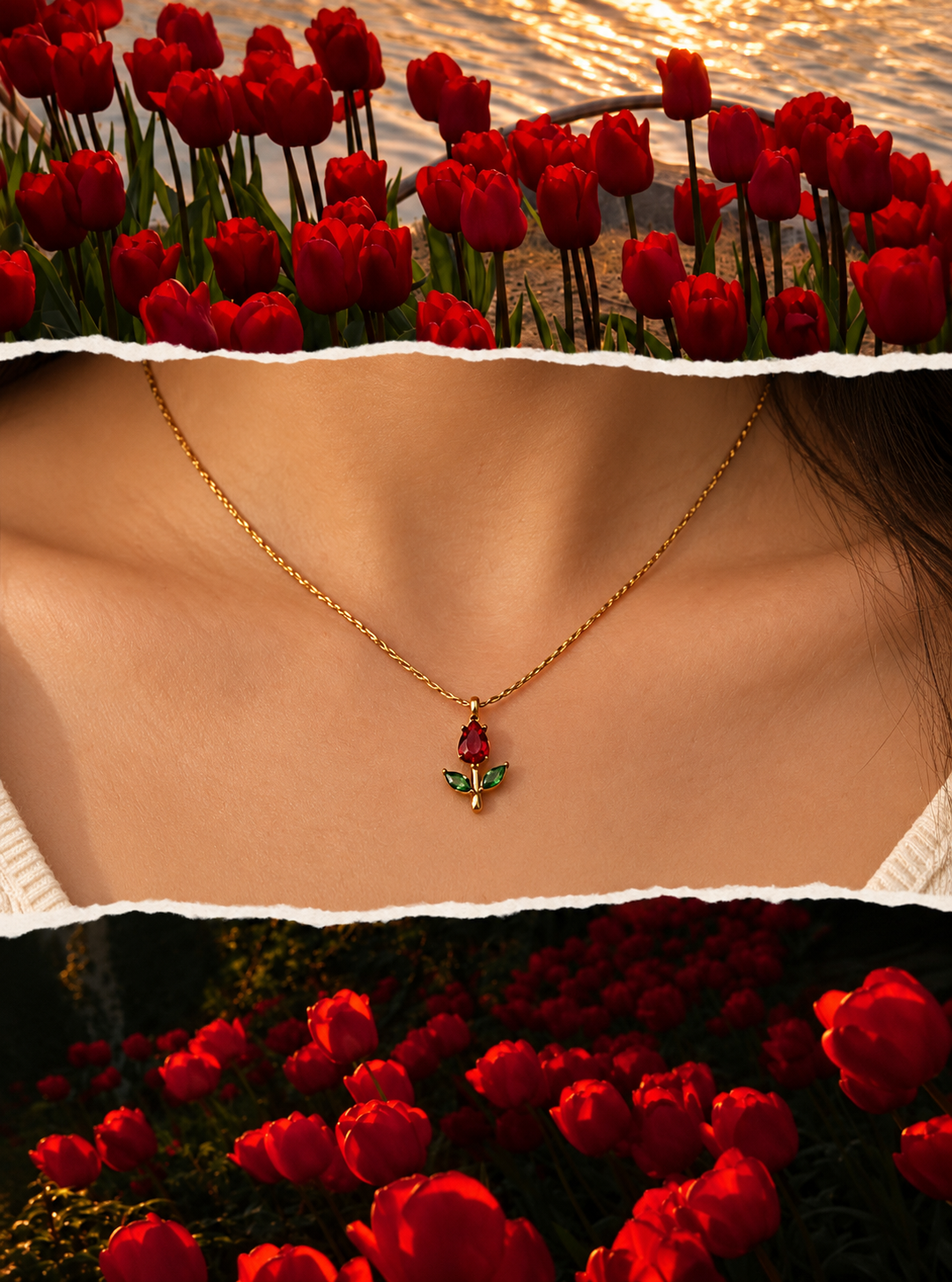 Tulip 18K Gold plated necklace
