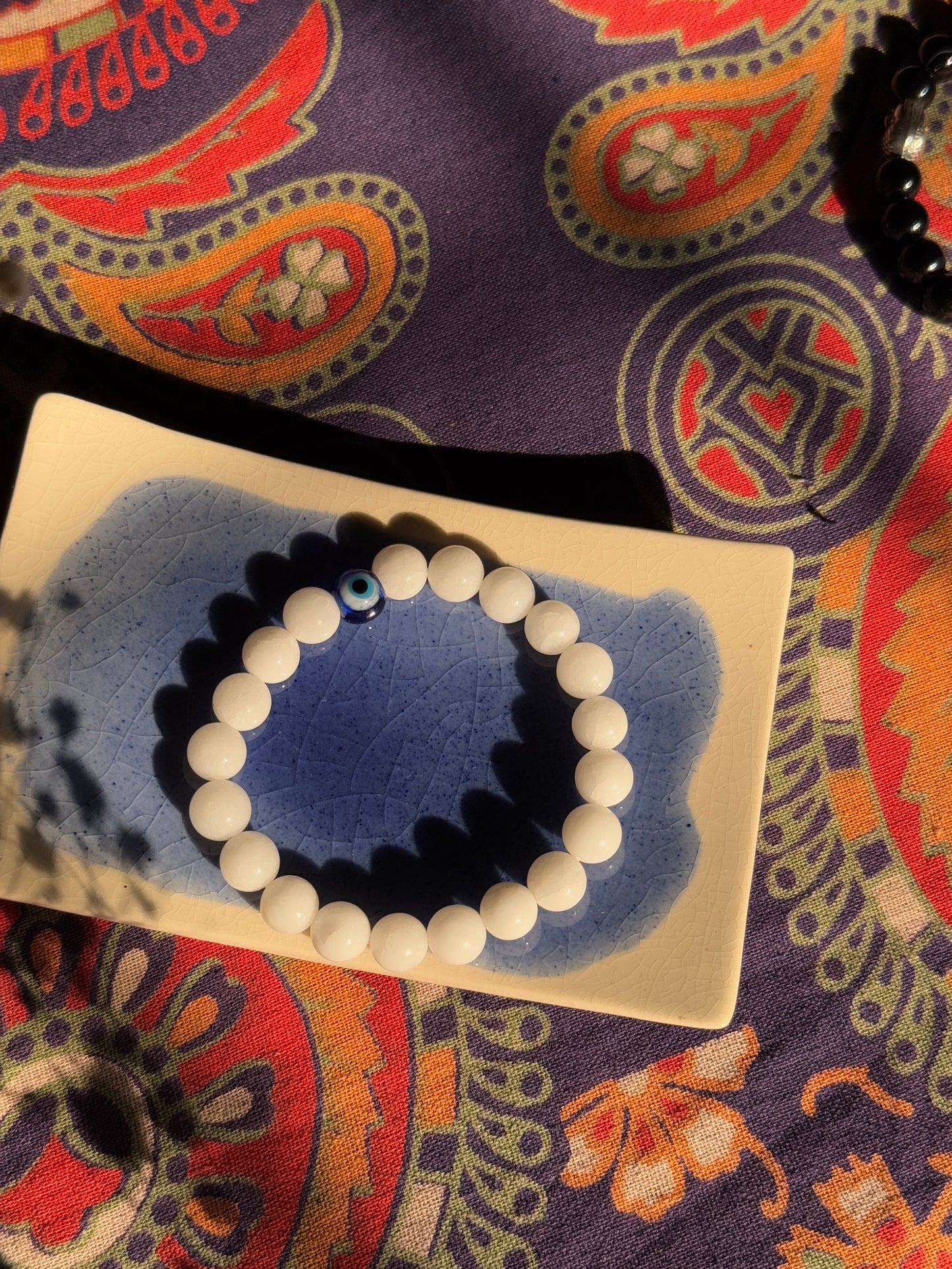 White king evil eye bracelet is