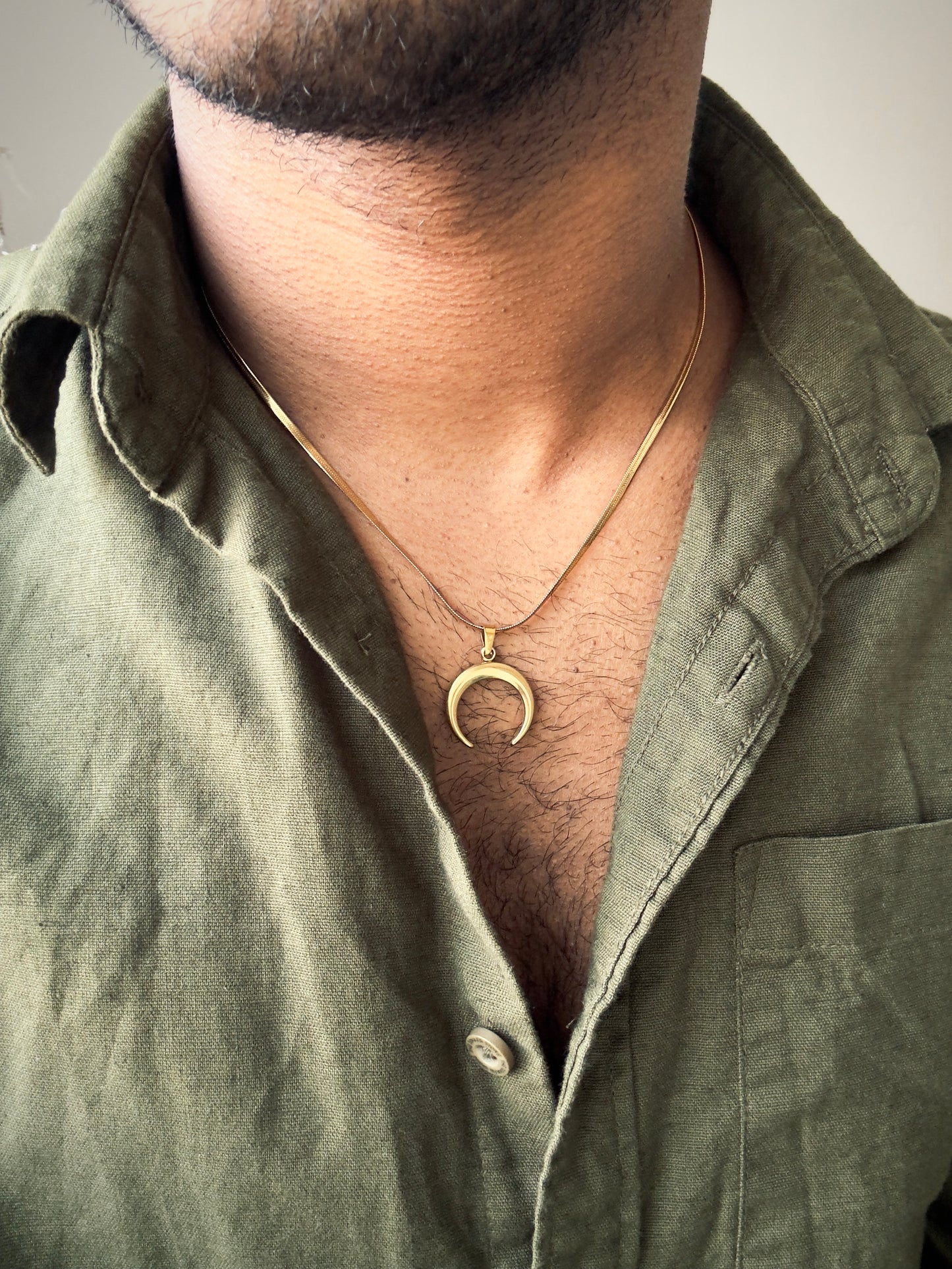 Moon stainless steel 18k gold plated 45 cm snake chain