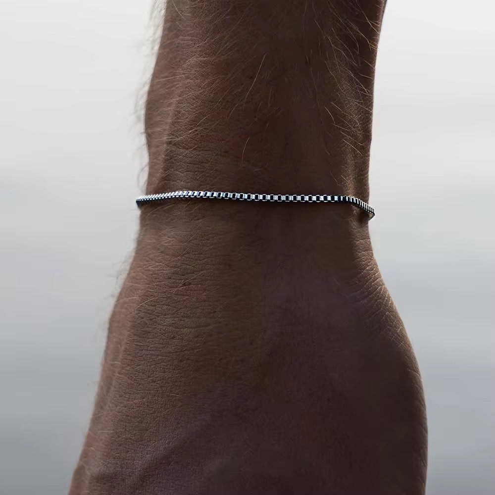 Minimal stainless steel square bracelet