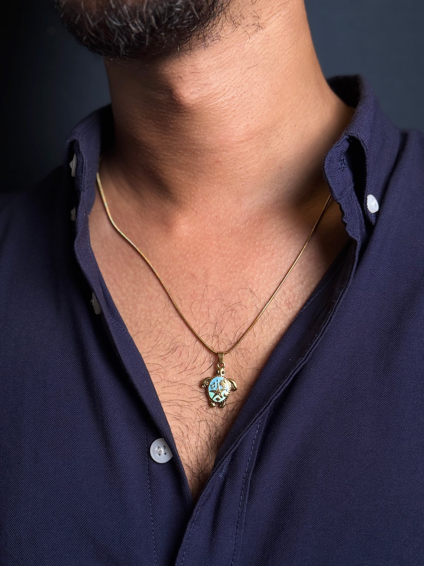 Turtle ocean theme stainless steel necklace