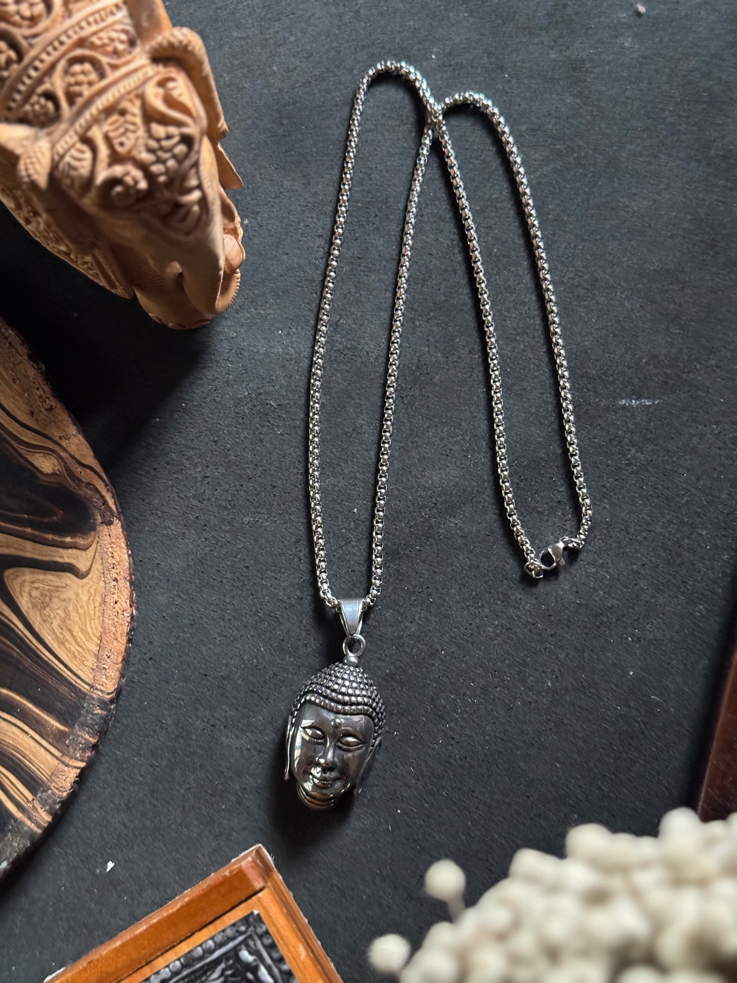 Buddha stainless steel necklace