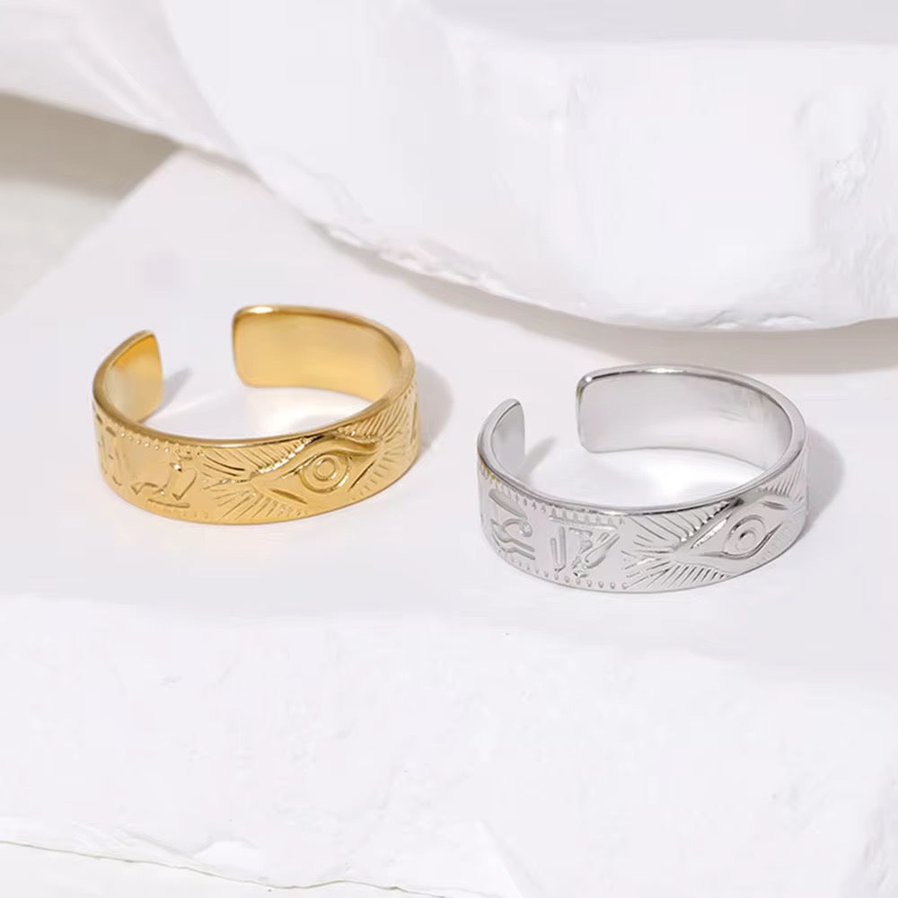 3rd eye thin stainless steel adjustable ring