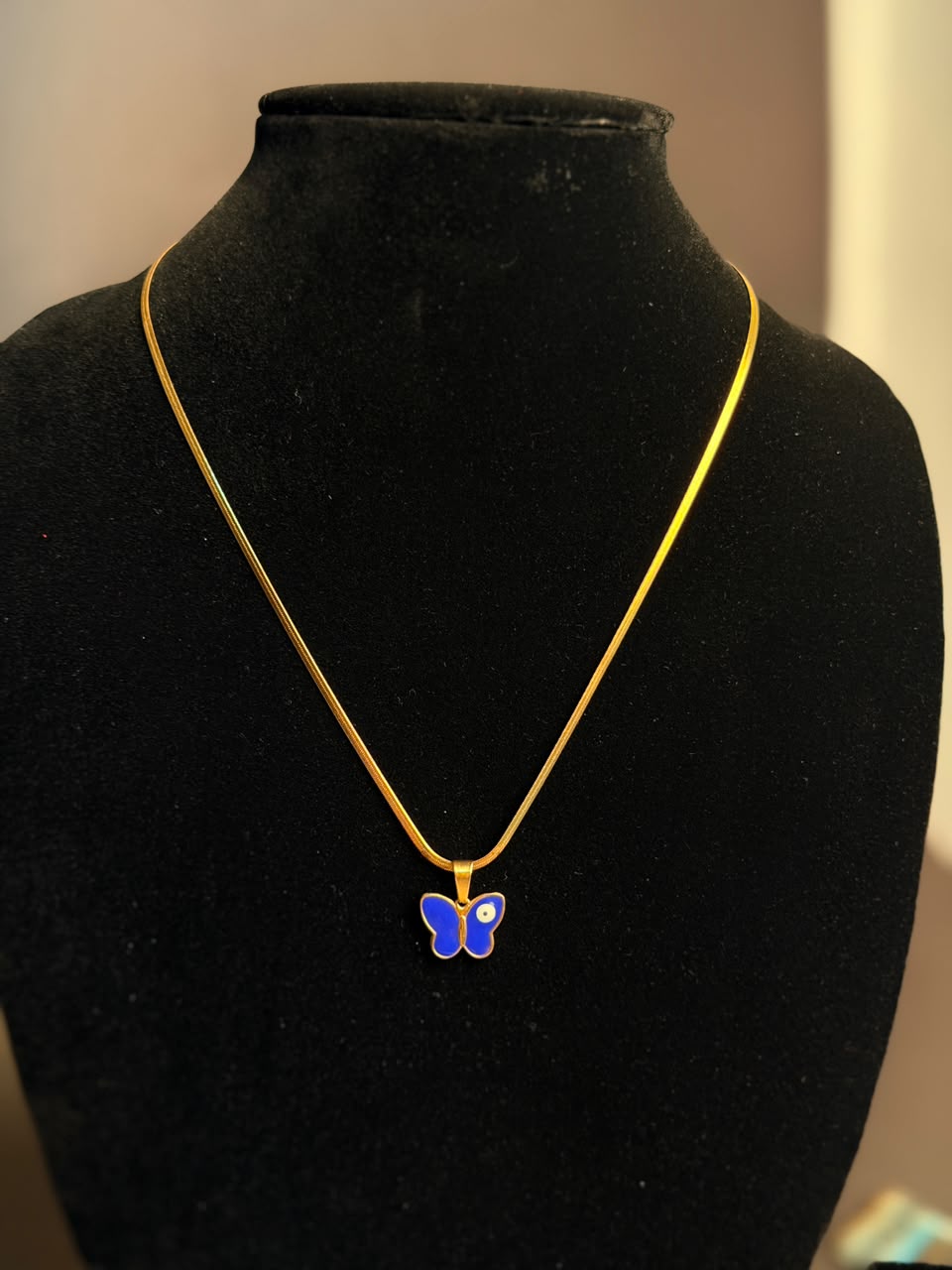 Butterfly 18k gold plated stainless steel necklace