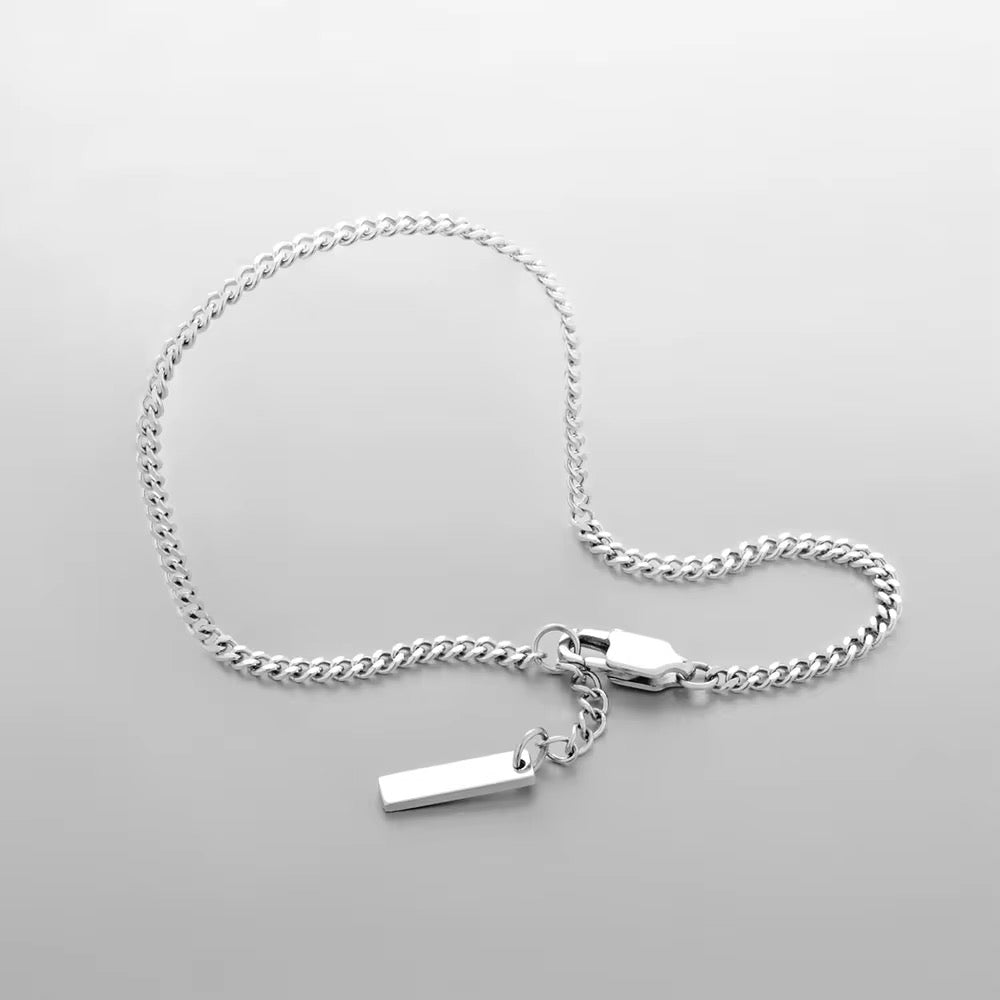 Minimal stainless steel cable bracelet
