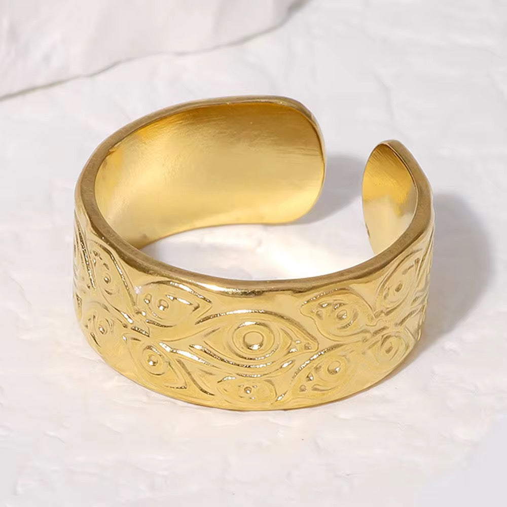 3rd eye thick stainless steel adjustable ring