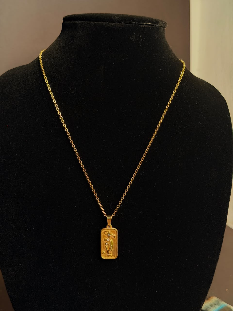 Faith stainless steel 18k gold plated chain
