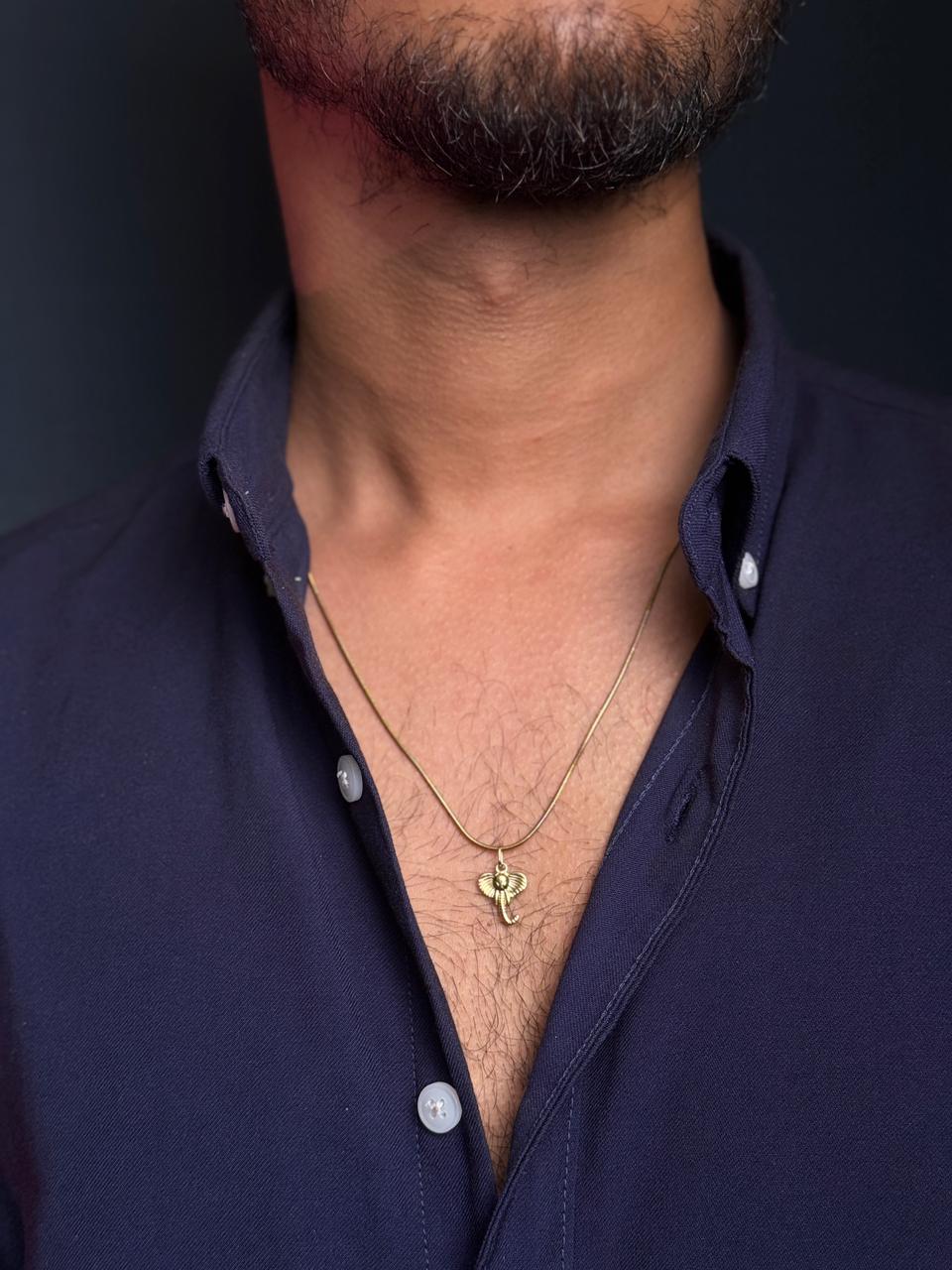 elephant stainless steel 18k gold plated necklace