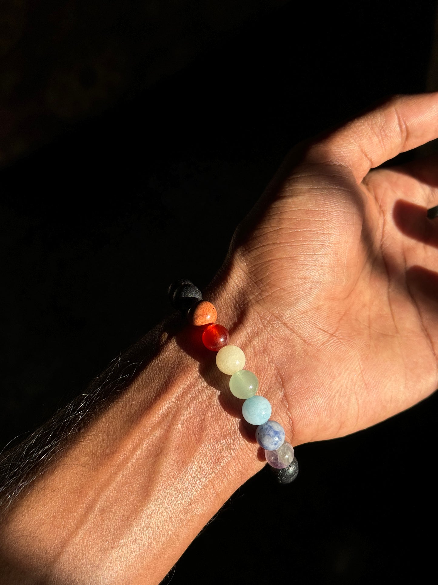 7 chakra lava natural stone bracelet