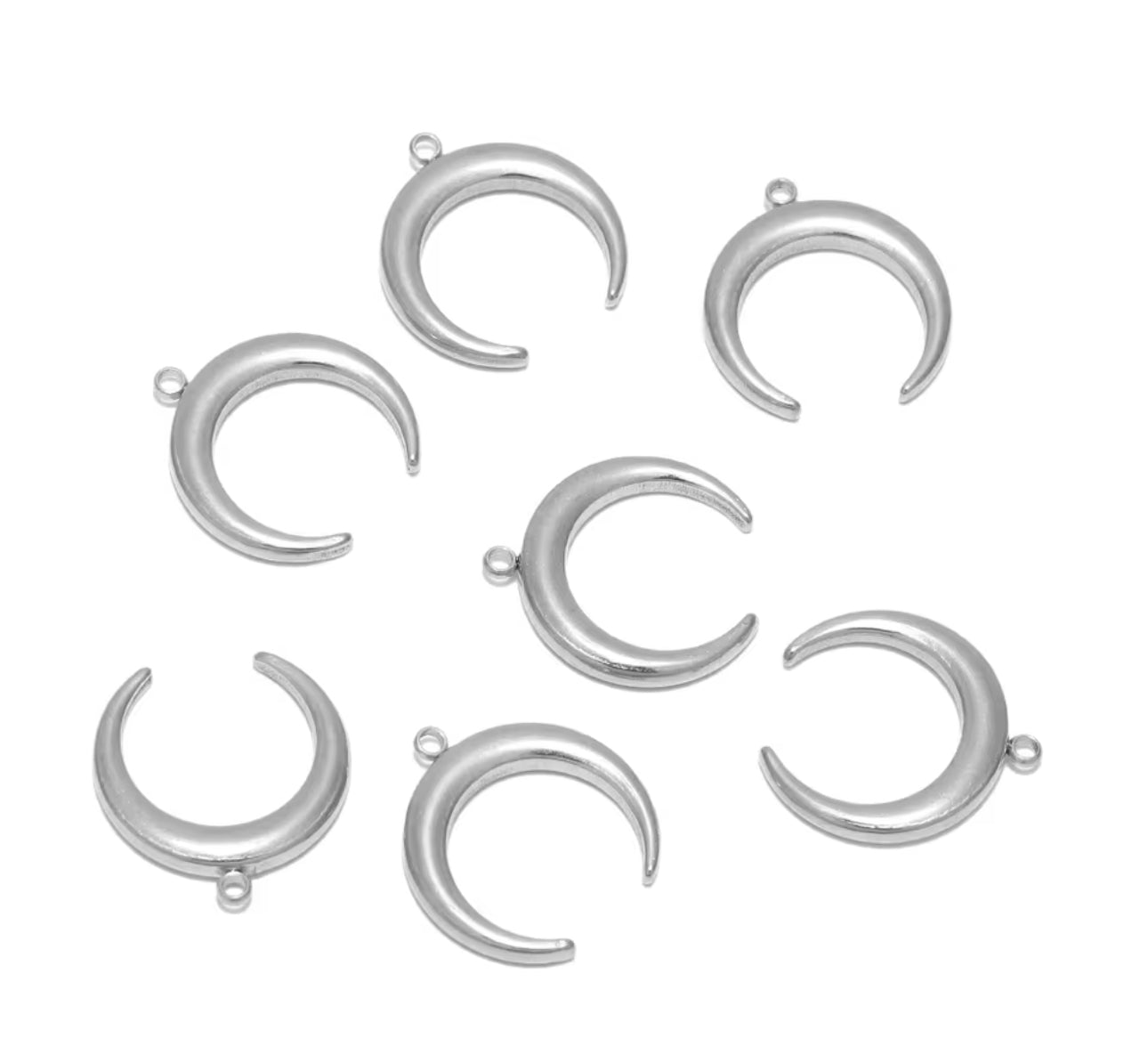Moon stainless steel silver pendant