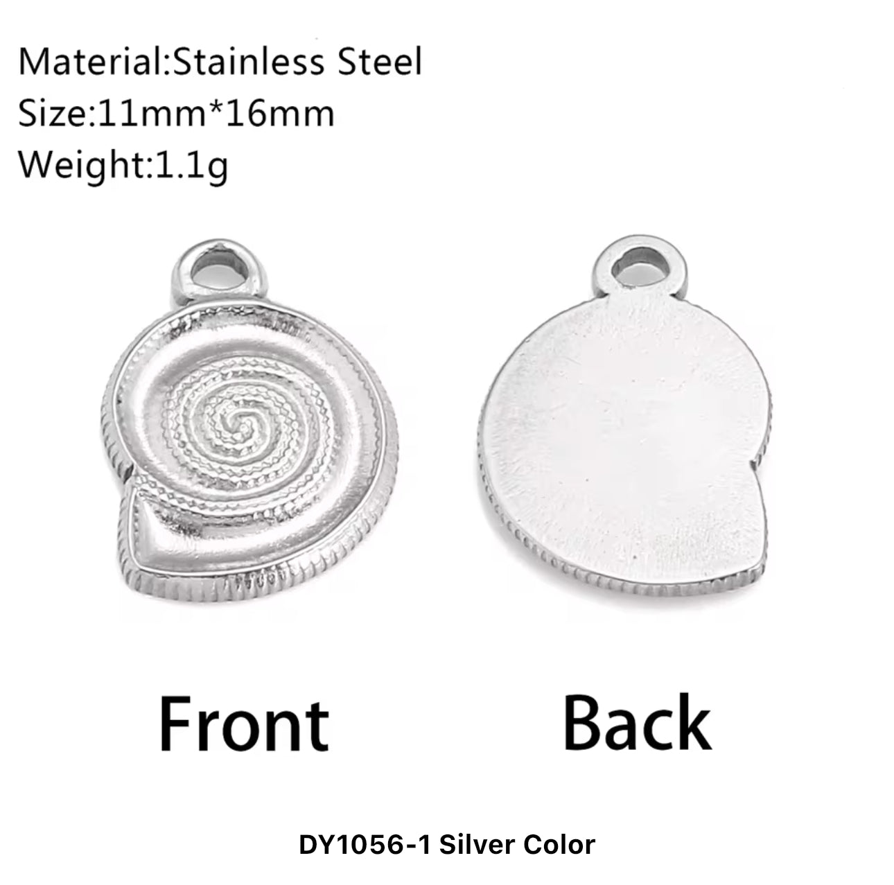 Naruto spiral silver stainless steel pendant with hook