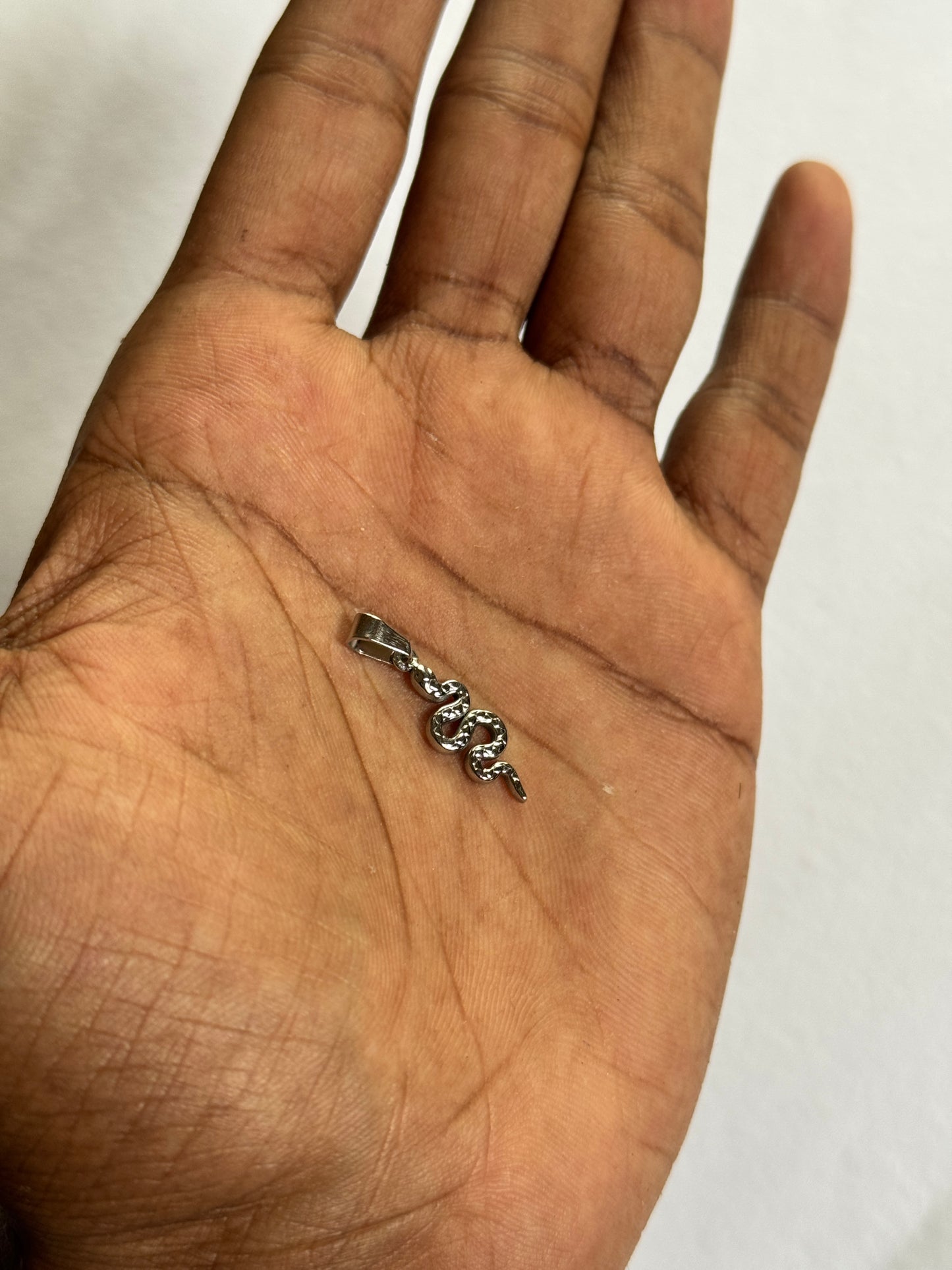 Snake silver stainless steel pendant with hook