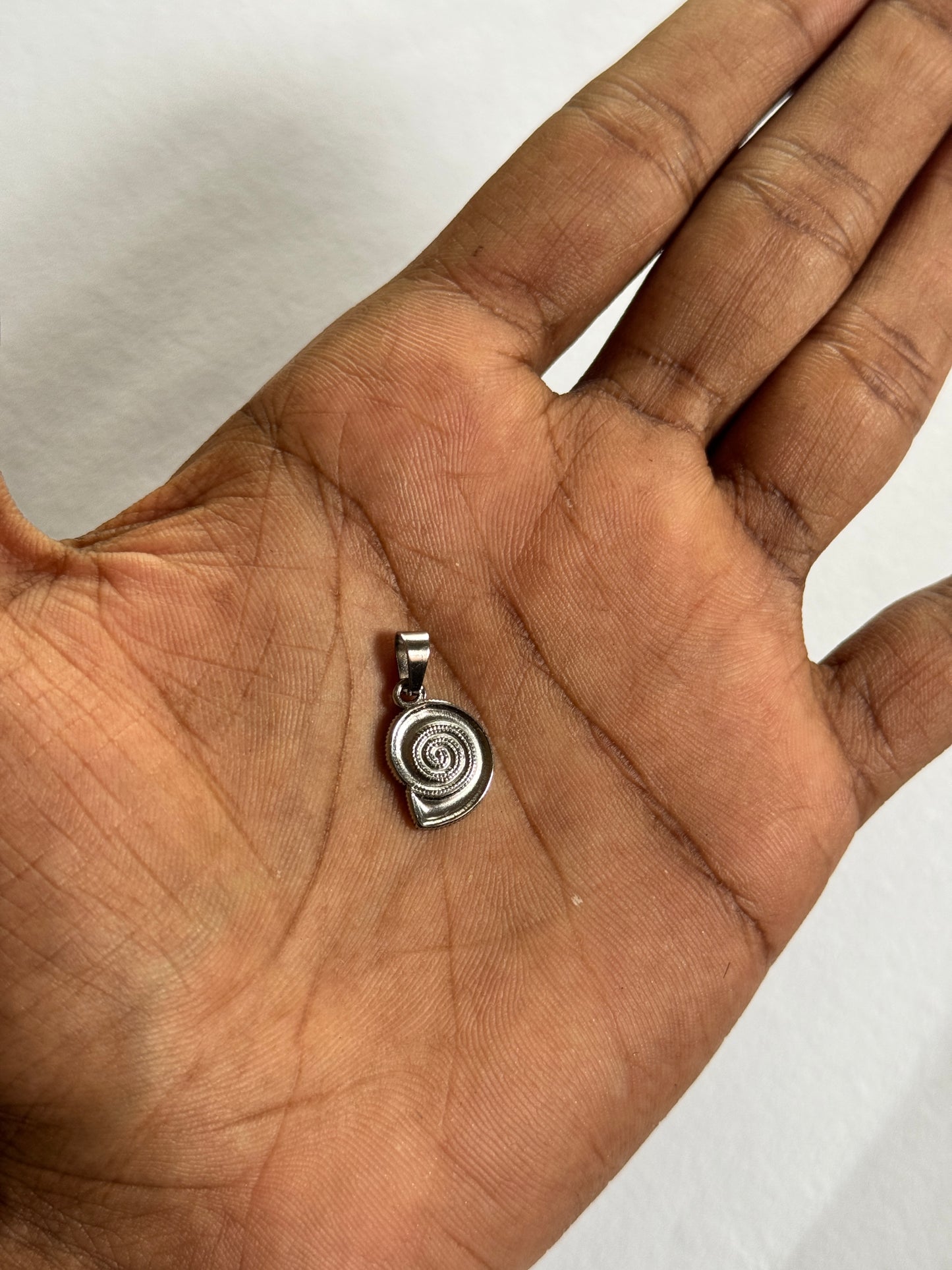Naruto spiral silver stainless steel pendant with hook