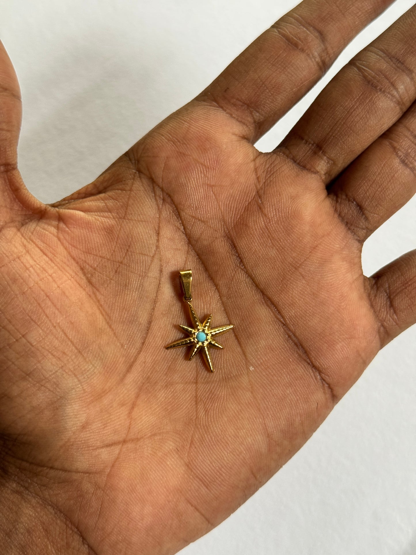 Star necklace 18k gold-plated pendant with hook