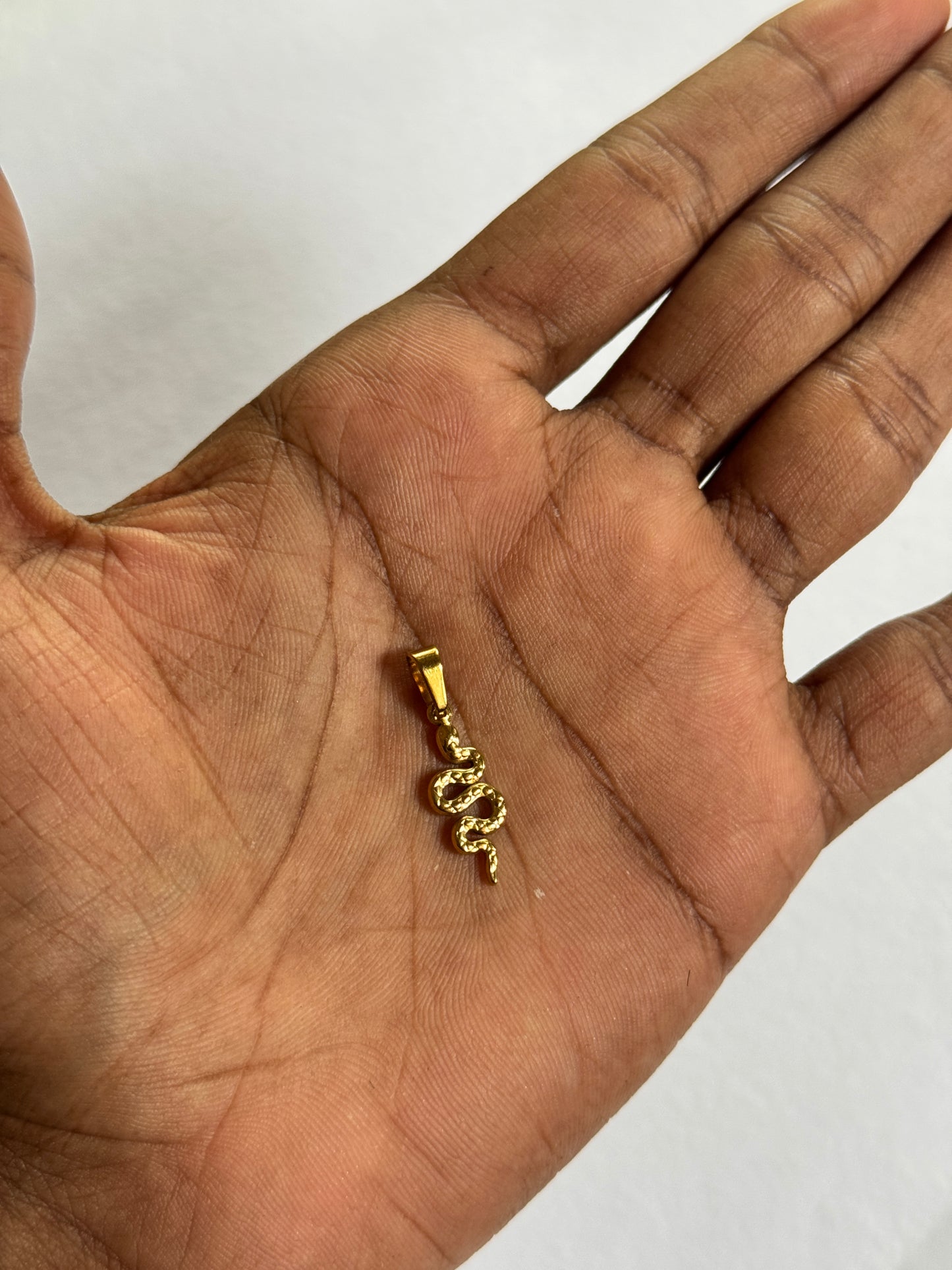 Snake 18k gold plated stainless steel pendant with hook
