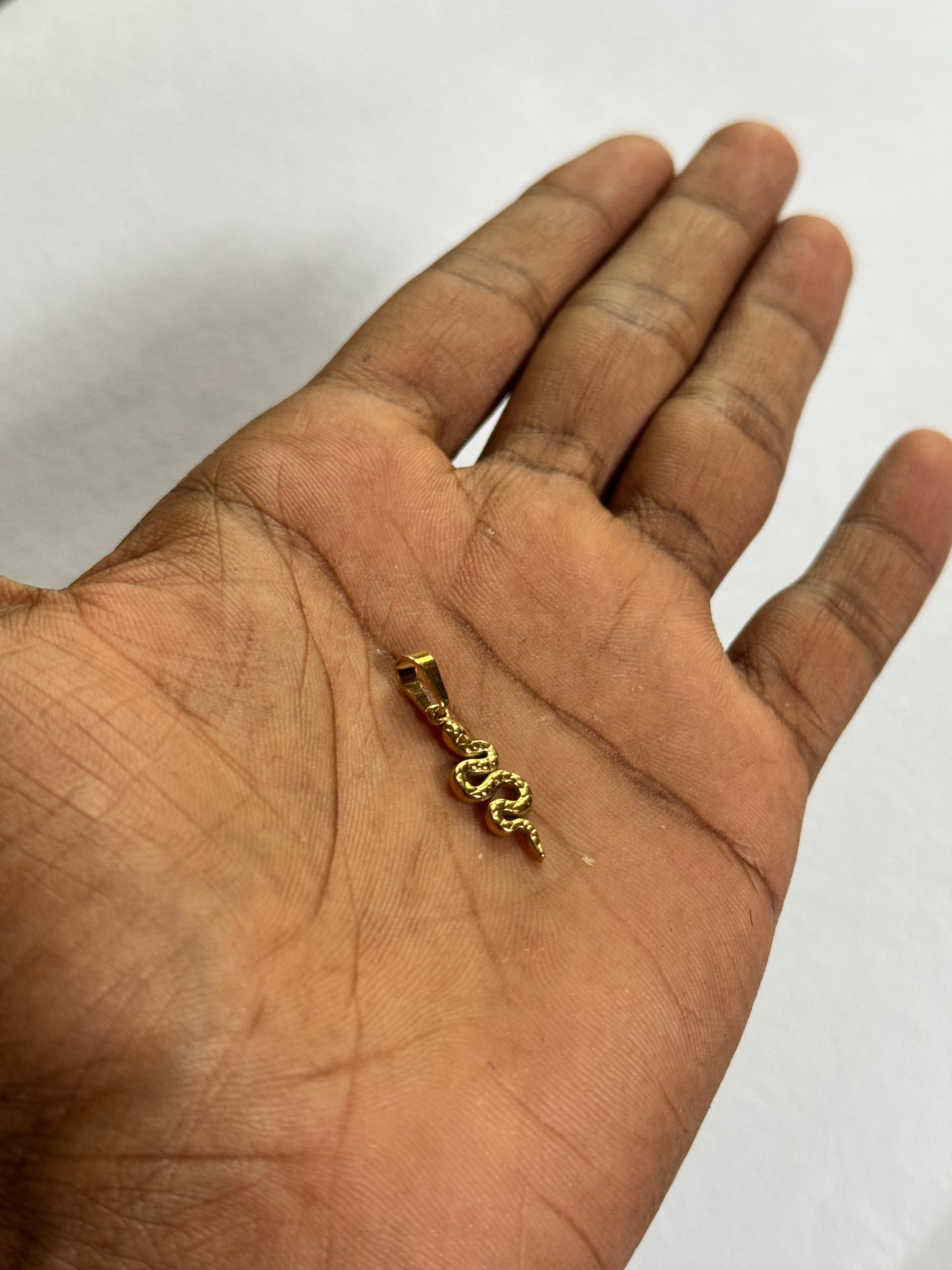Snake 18k gold plated stainless steel pendant with hook