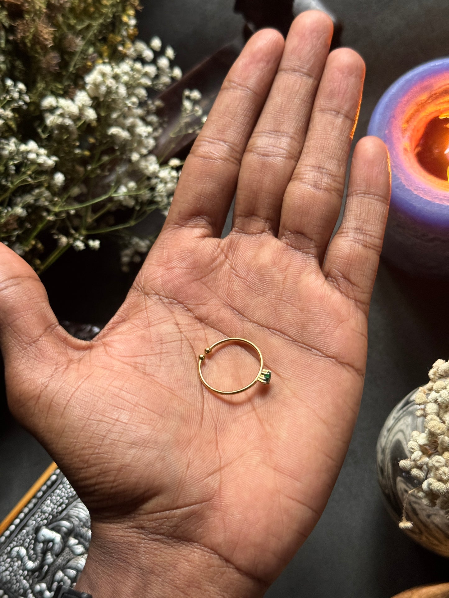 18k gold plated adjustable heart shape zircon stone ring