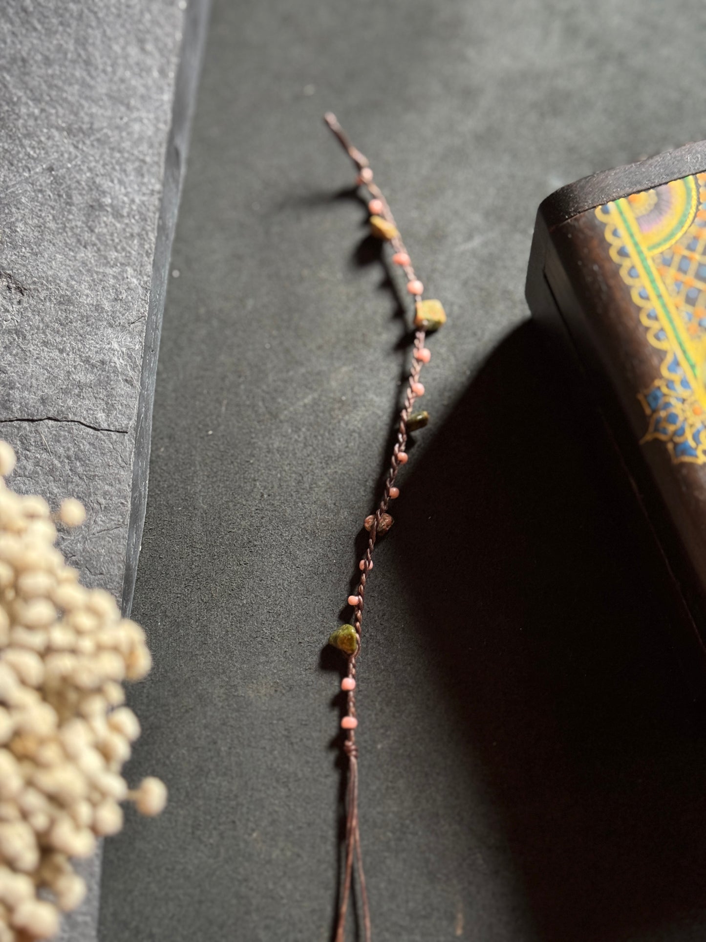Macramé brown anklet