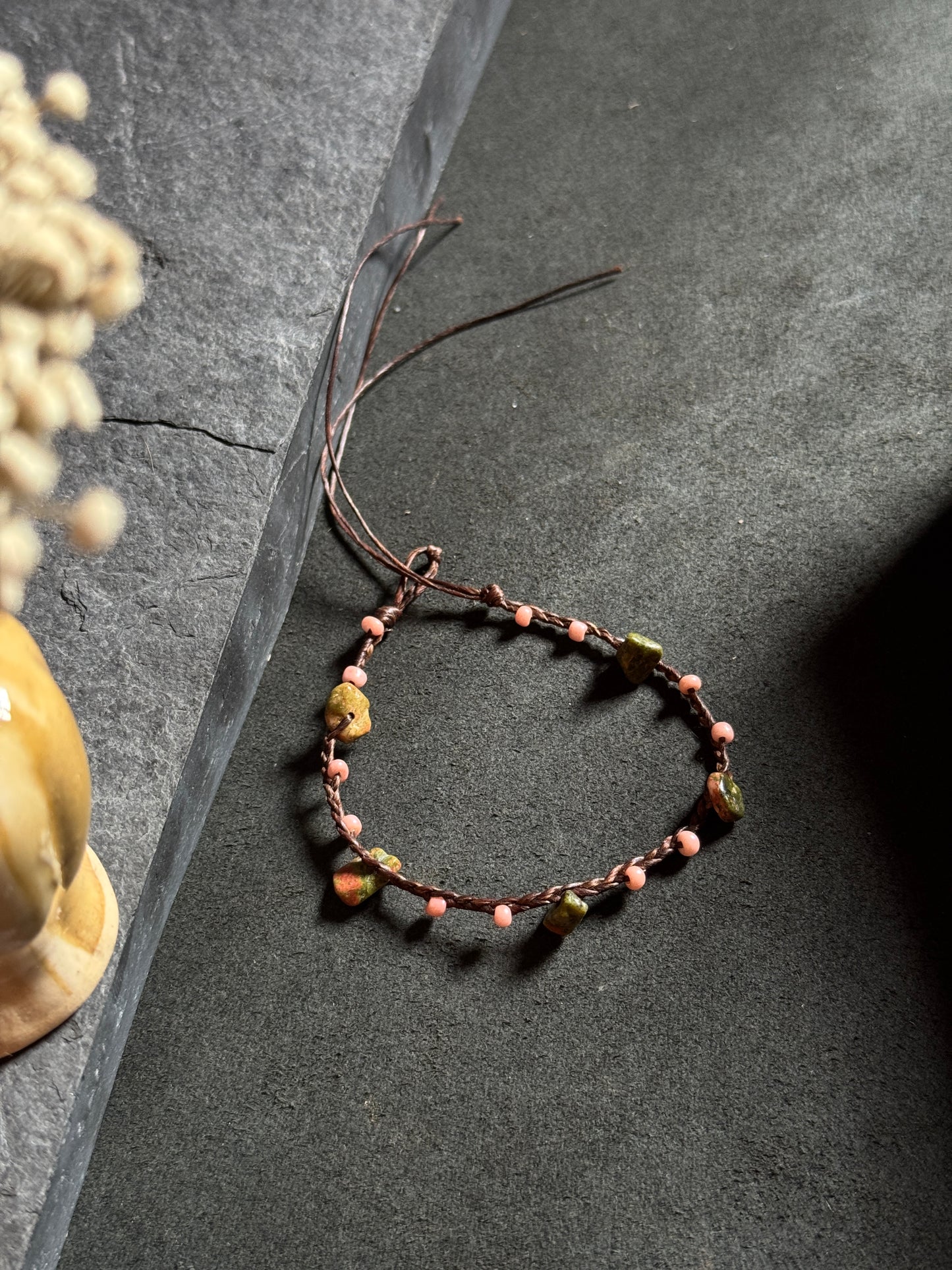 Macramé brown anklet