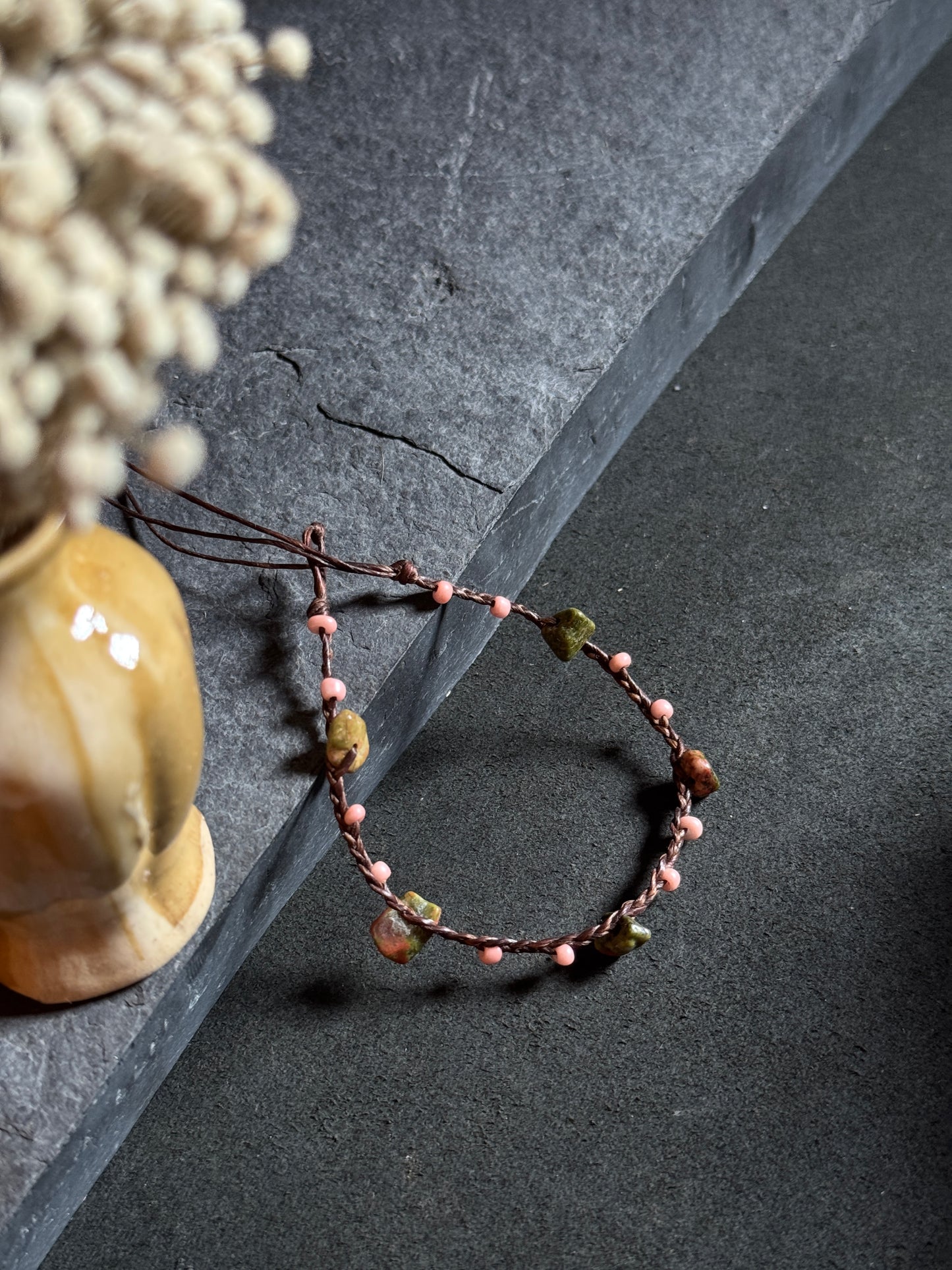 Macramé brown anklet
