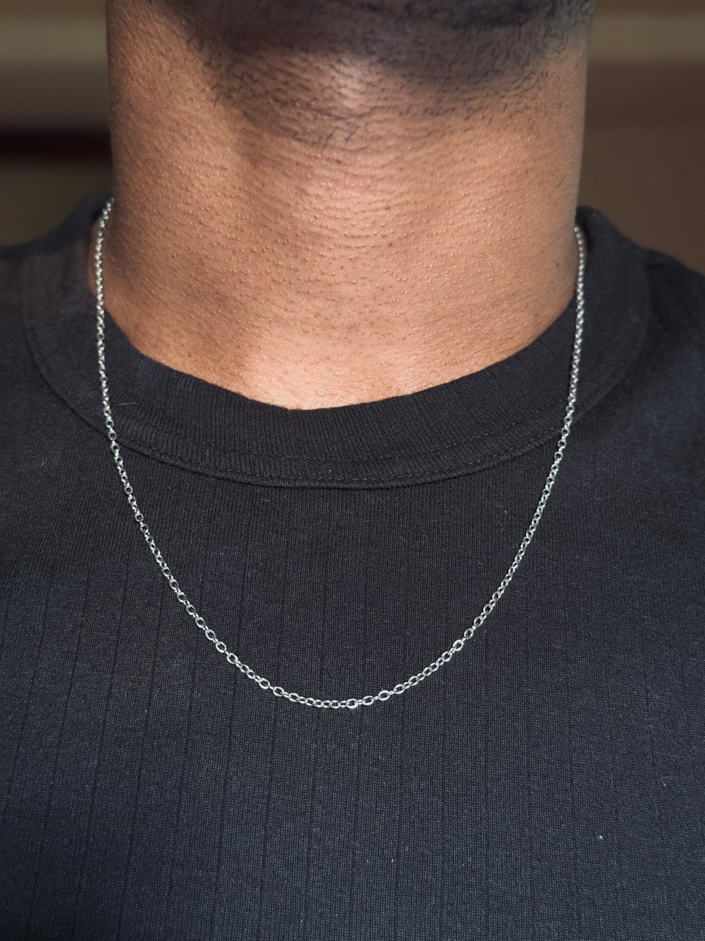 Cable stainless steel silver chain 45+7.5 cm x 2mm