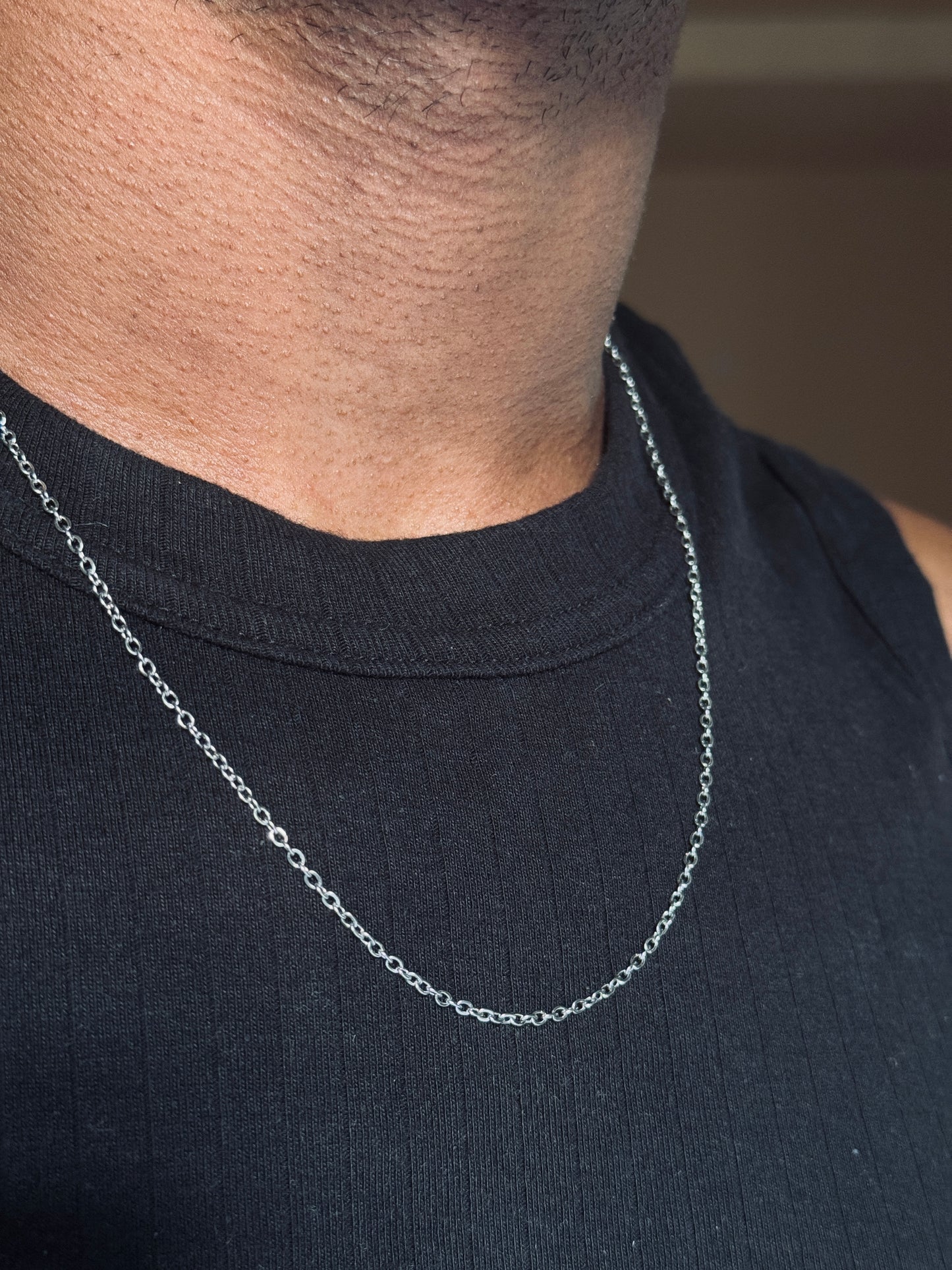 Cable stainless steel silver chain 45+7.5 cm x 2mm
