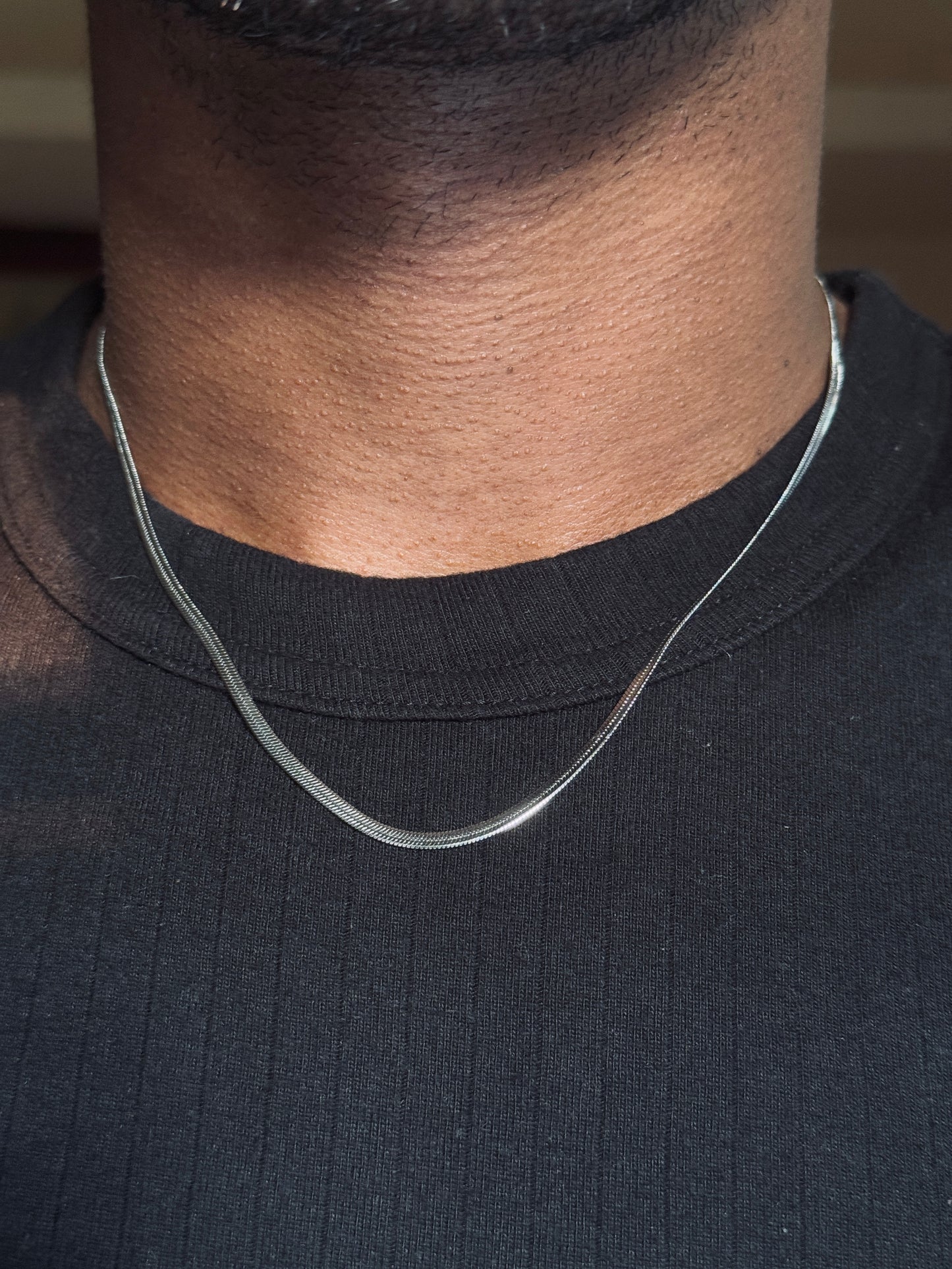 Snake stainless steel silver short chain 45 cm x 2mm