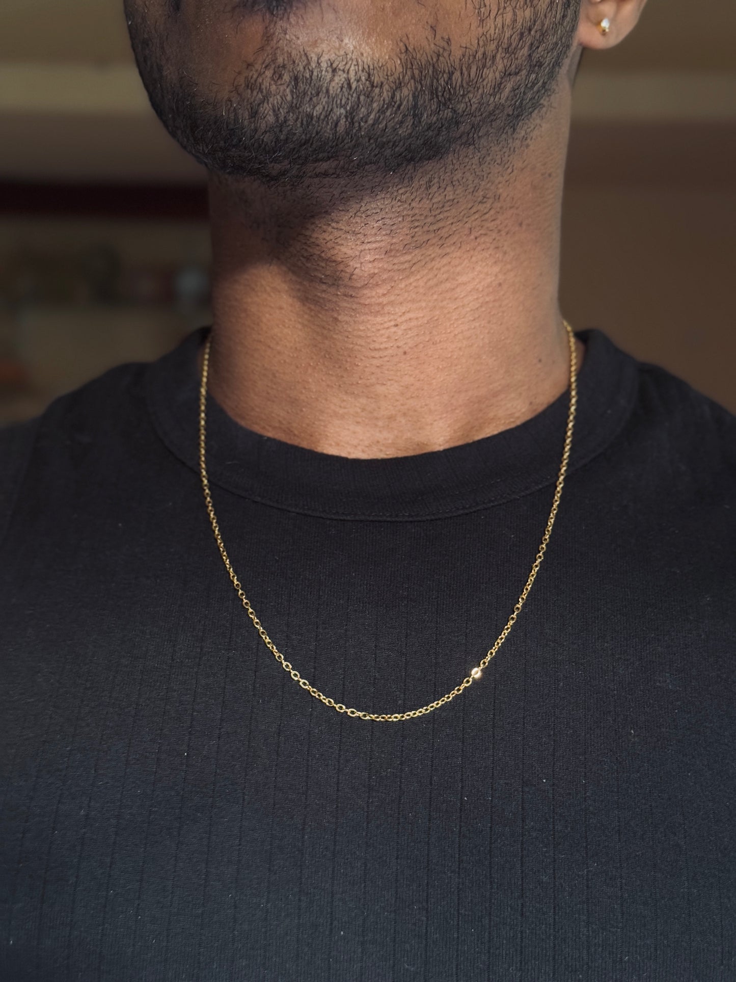 cable stainless steel 18k gold plated chain 45+7.5 cm x 2mm