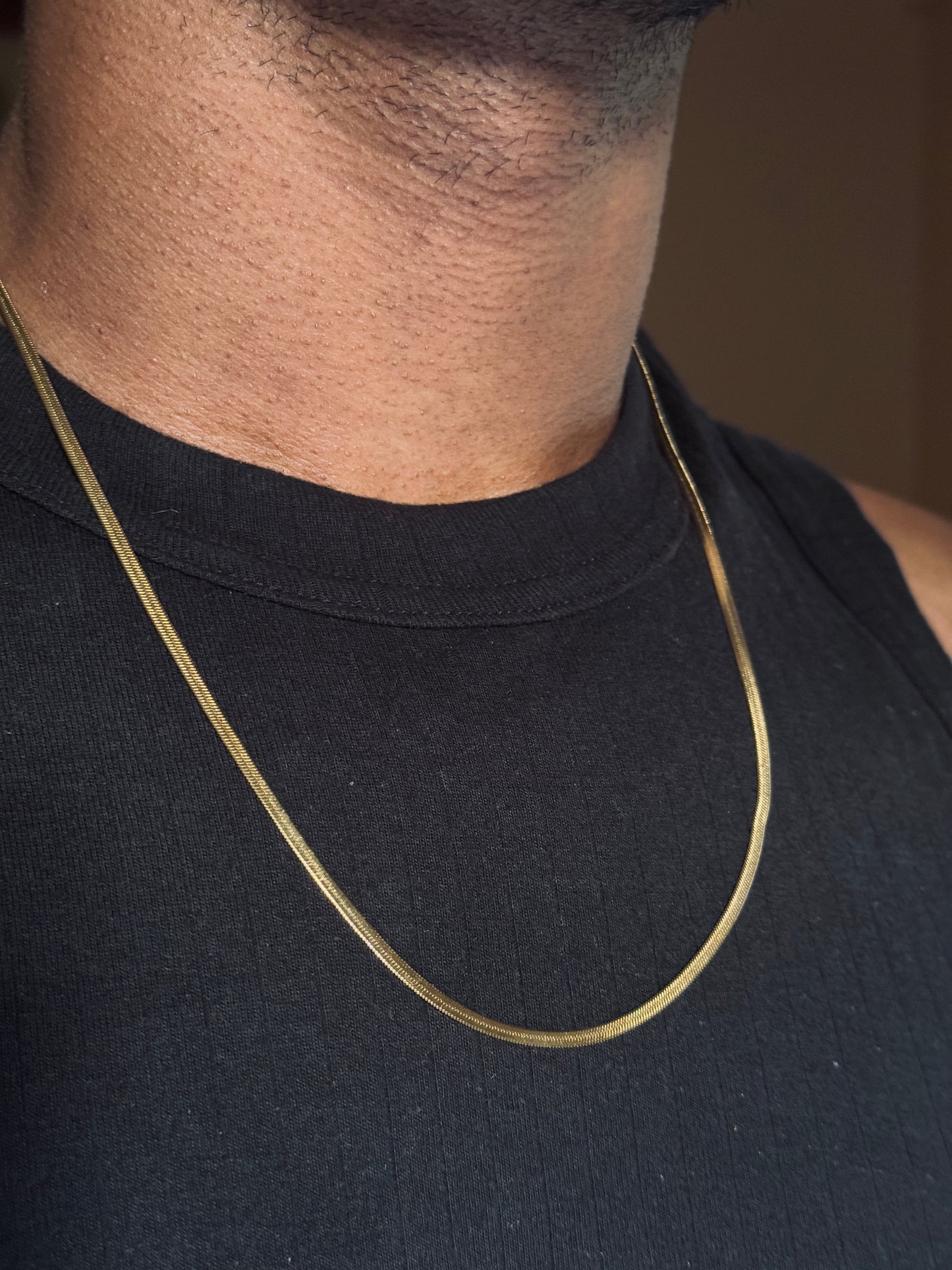 Snake stainless steel 18k gold plated chain 55 cm x 2mm