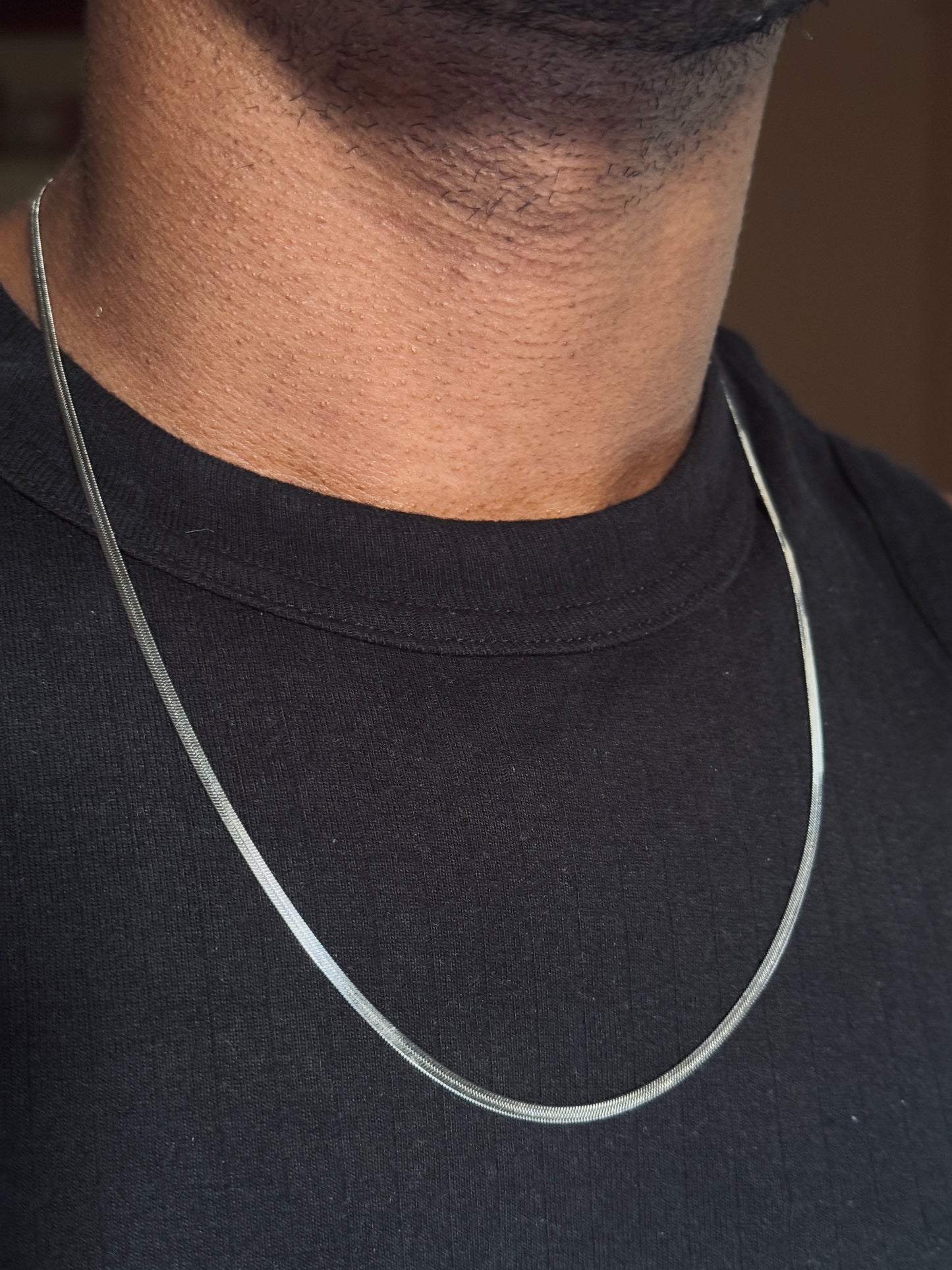 Snake stainless steel silver chain 55 cm x 2mm