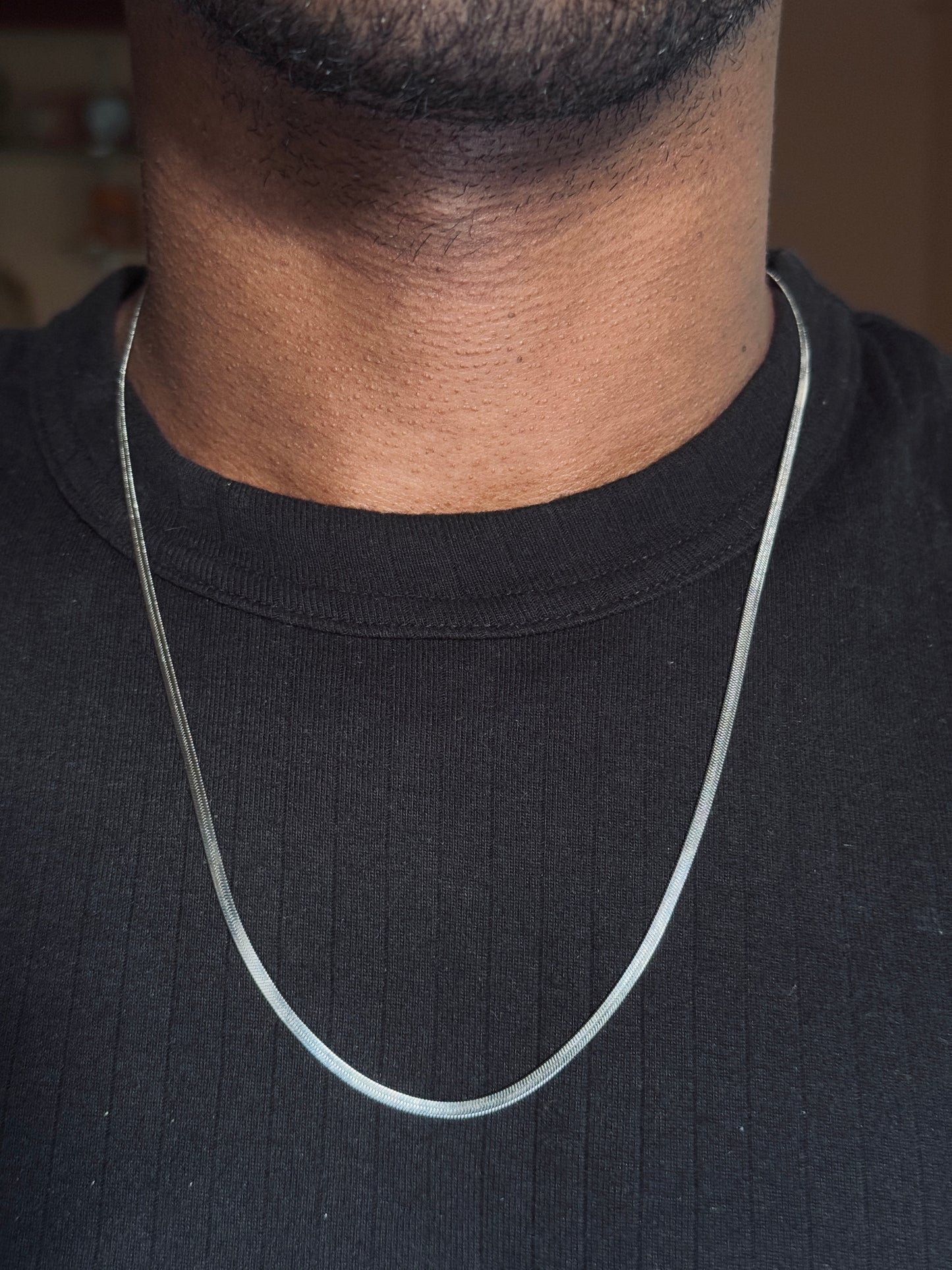 Snake stainless steel silver chain 55 cm x 2mm
