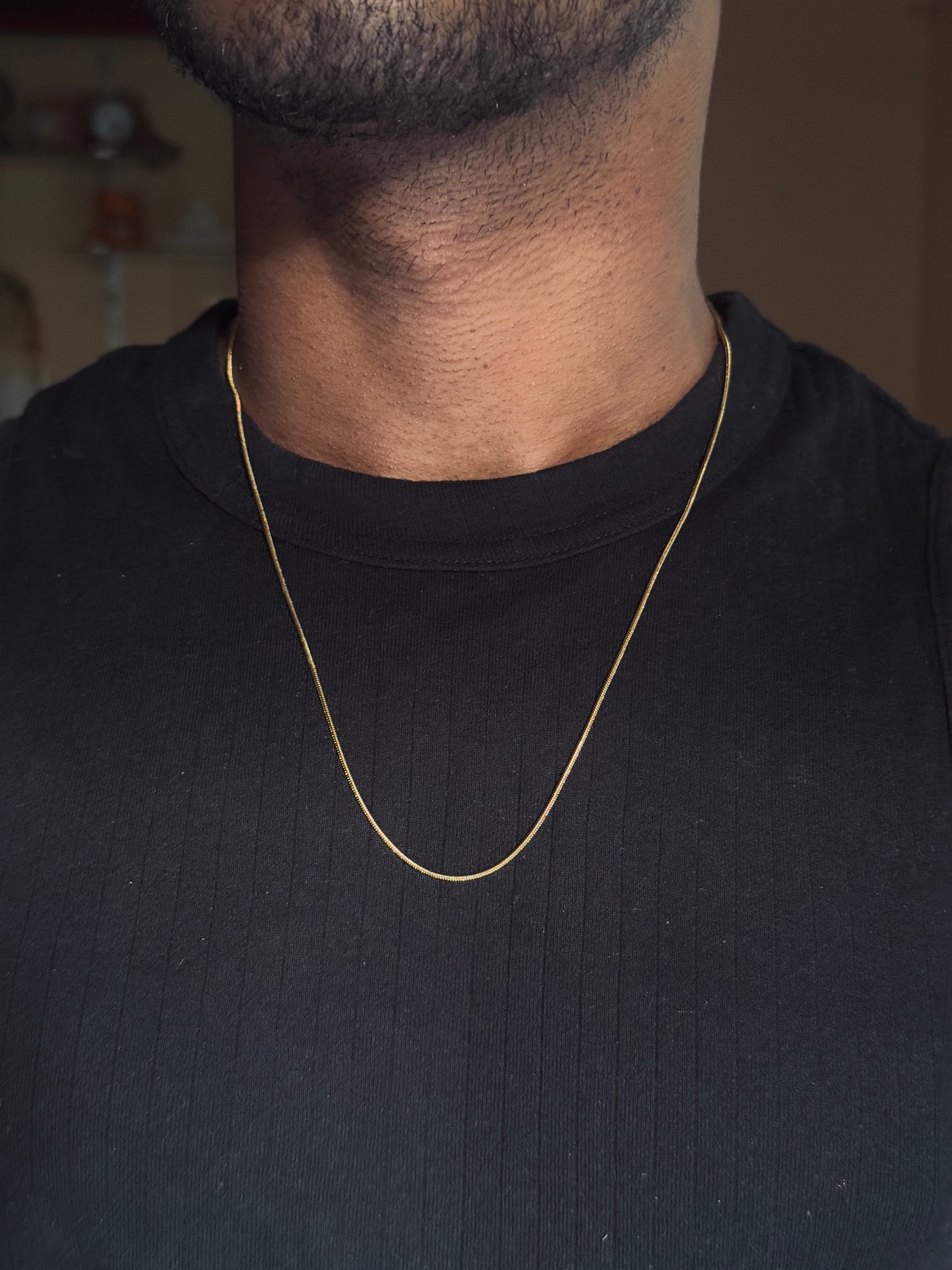 Round stainless steel 18k gold plated chain 55 cm x 1.2mm