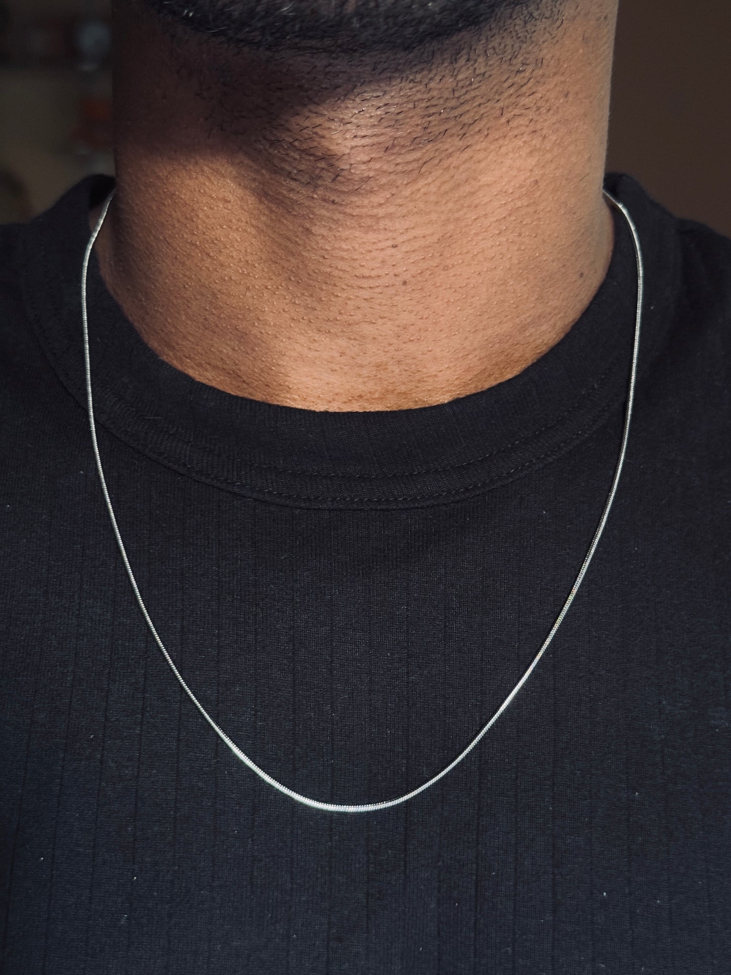 Round stainless steel silver chain 55 cm x 1.2mm